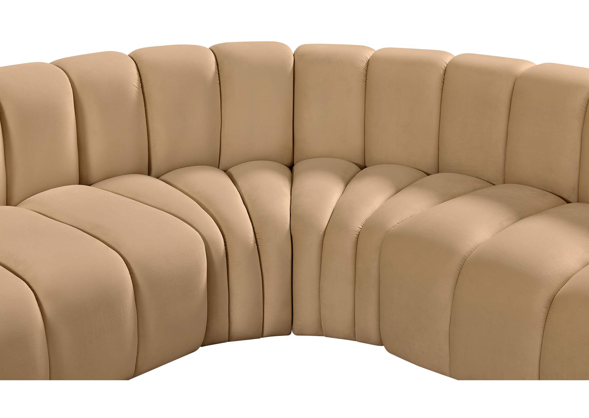 Arc Camel Velvet Modular Sofa