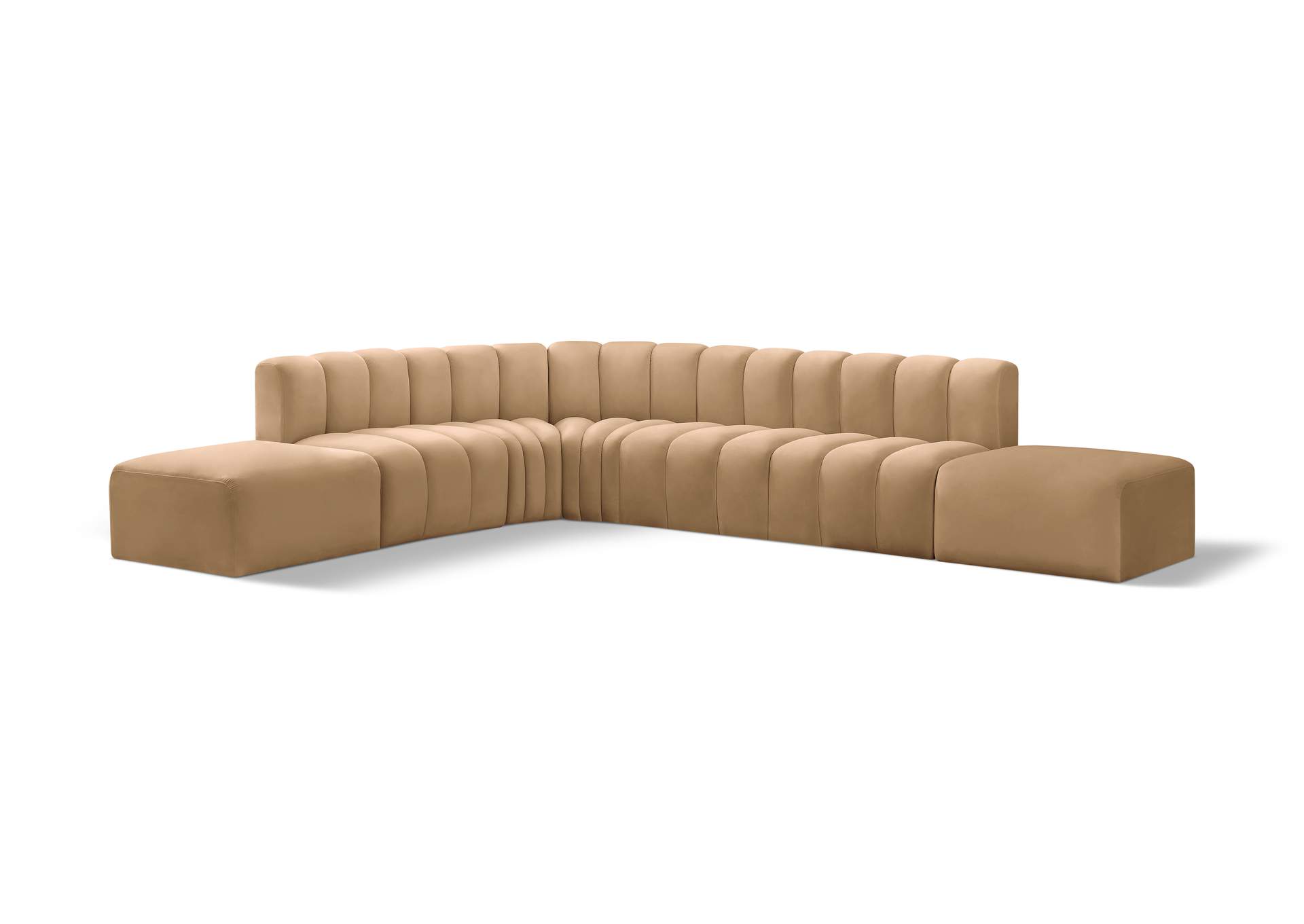 Arc Camel Velvet Modular Sofa