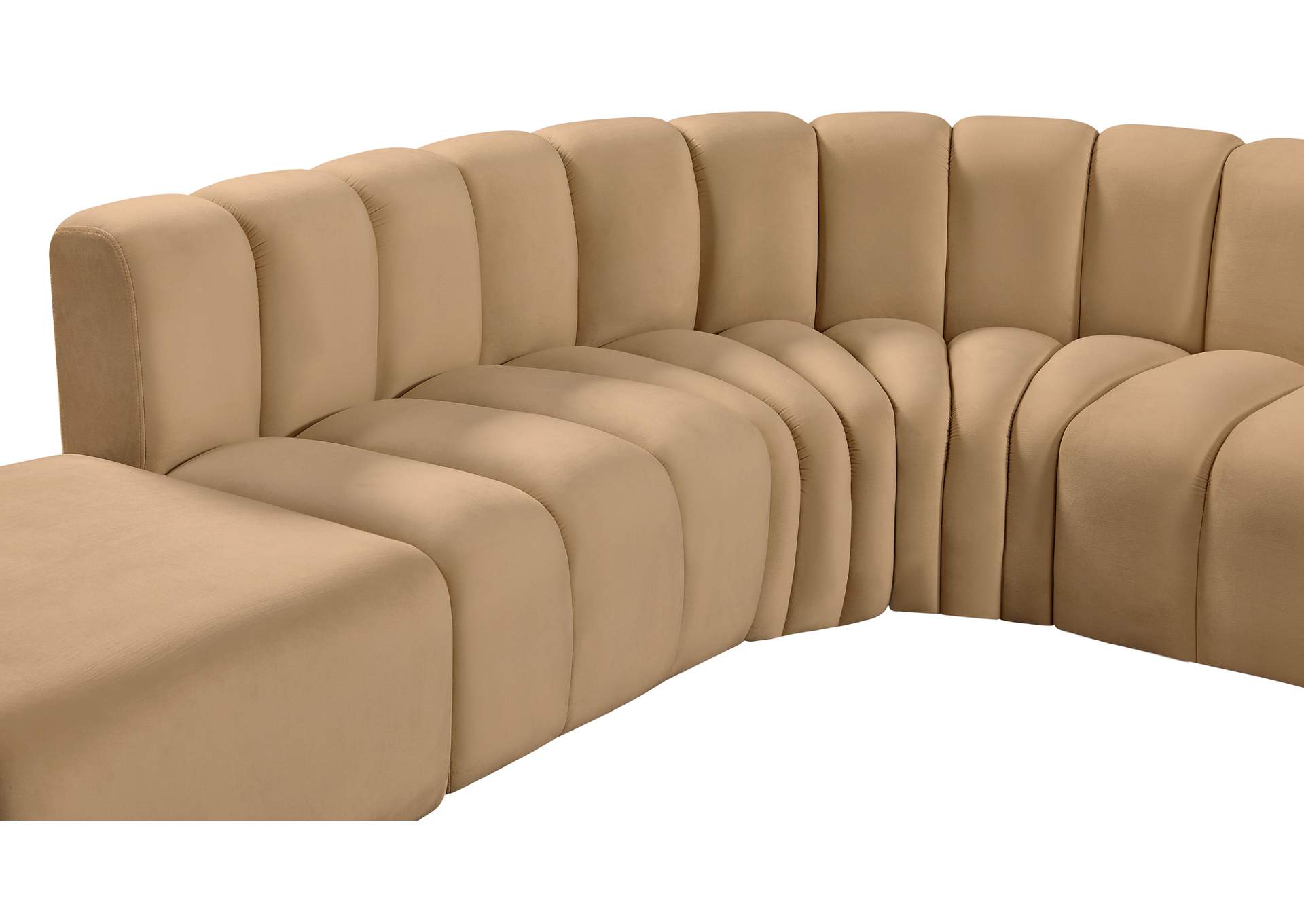 Arc Camel Velvet Modular Sofa