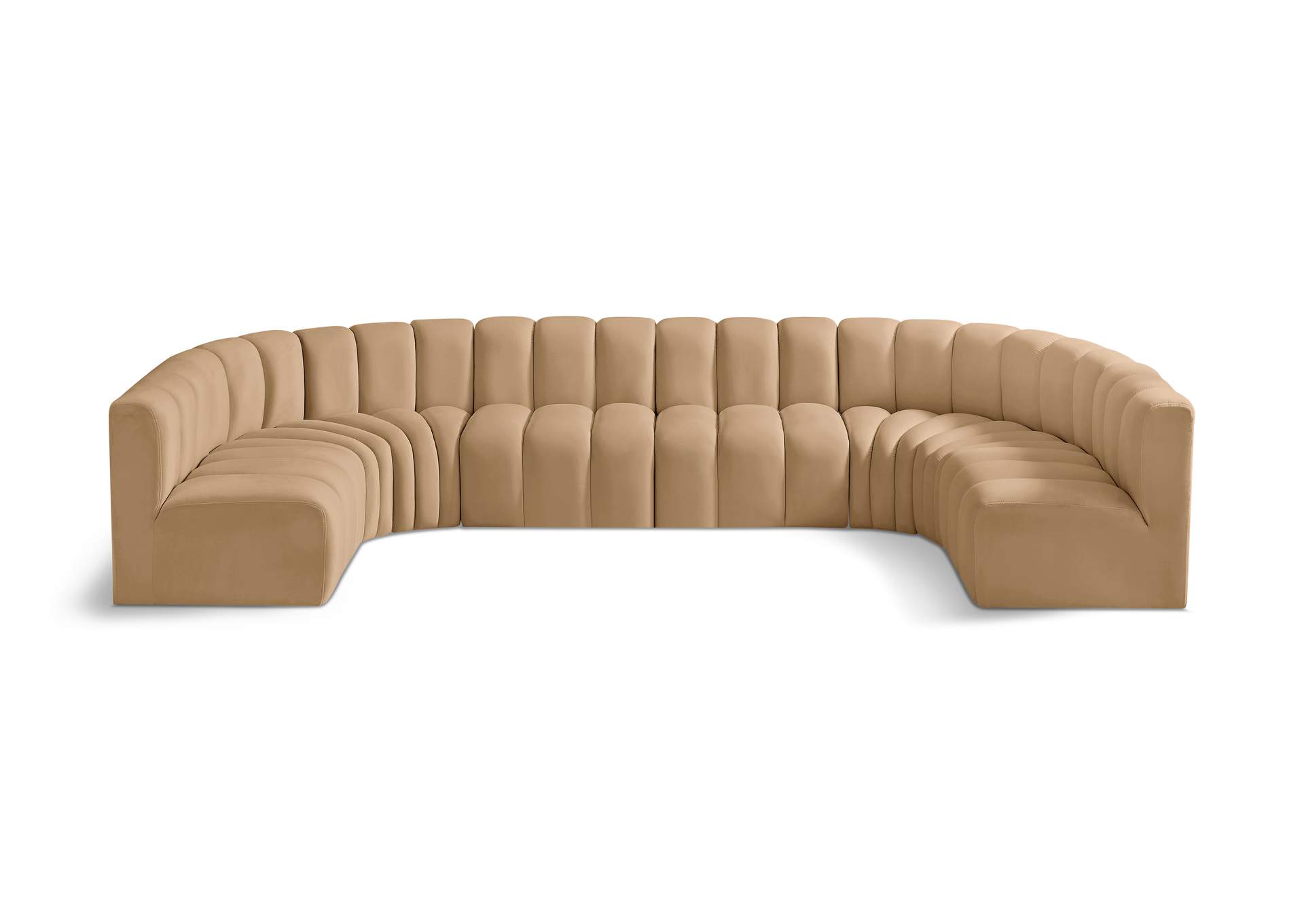 Arc Camel Velvet Modular Sofa image 1