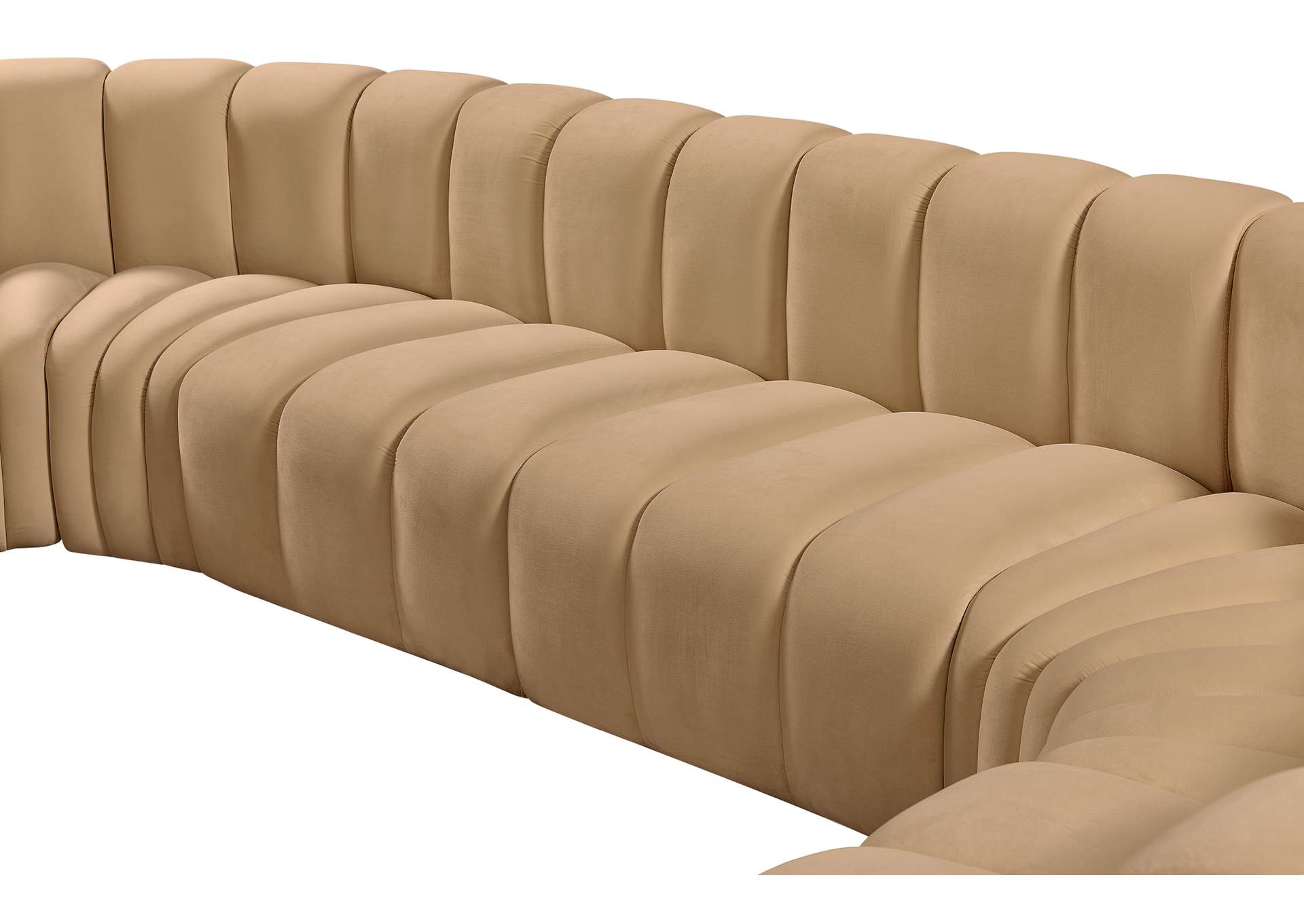 Arc Camel Velvet Modular Sofa image 11