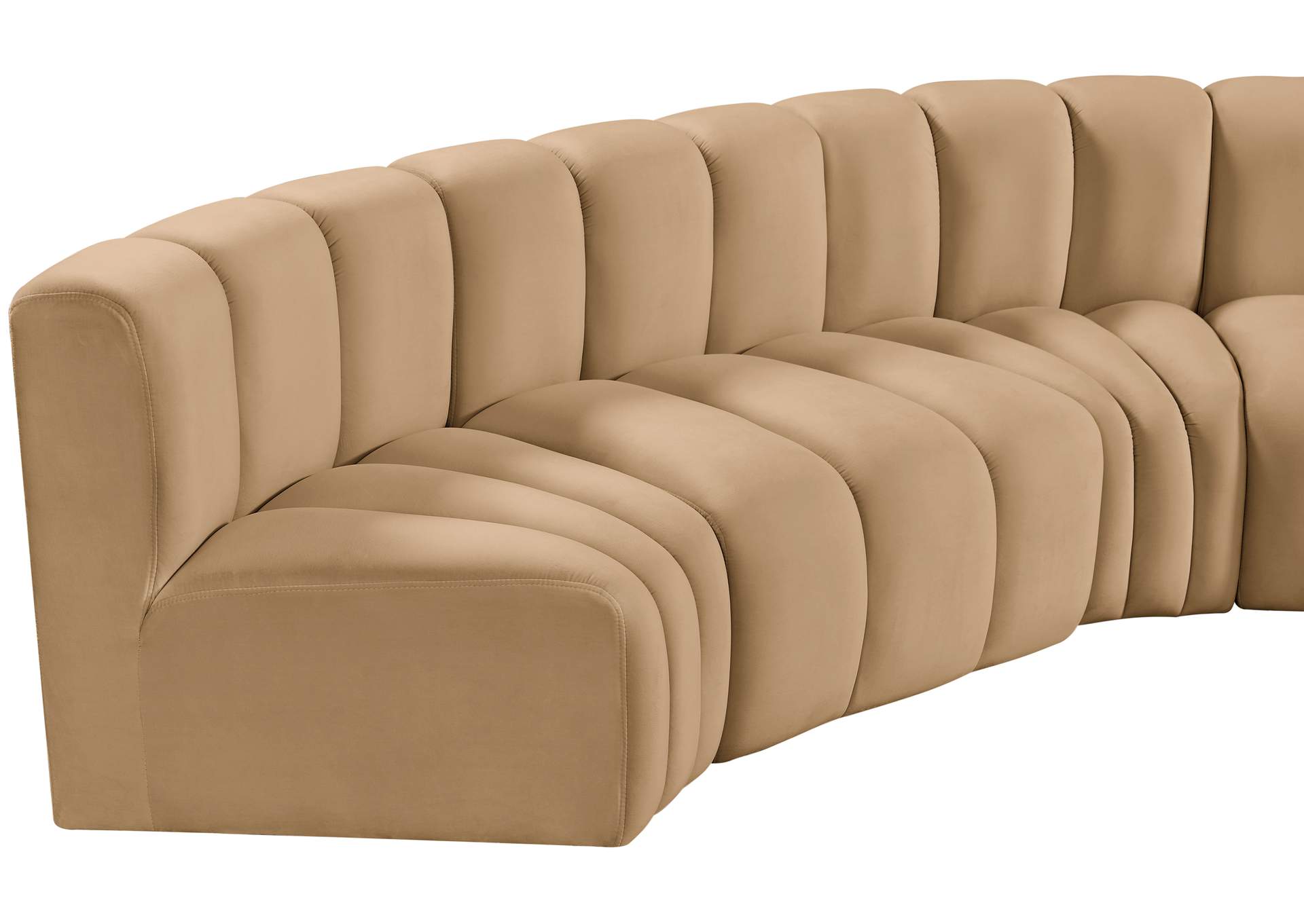 Arc Camel Velvet Modular Sofa image 13