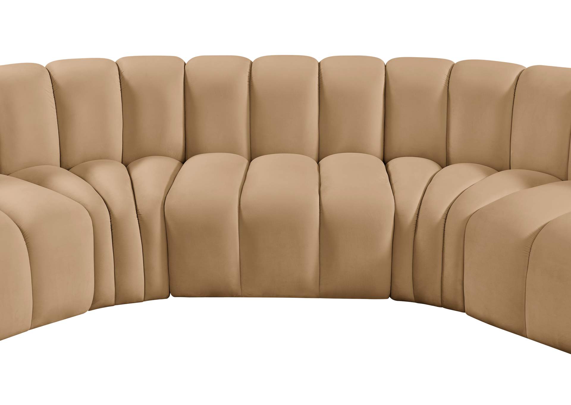 Arc Camel Velvet Modular Sofa image 14