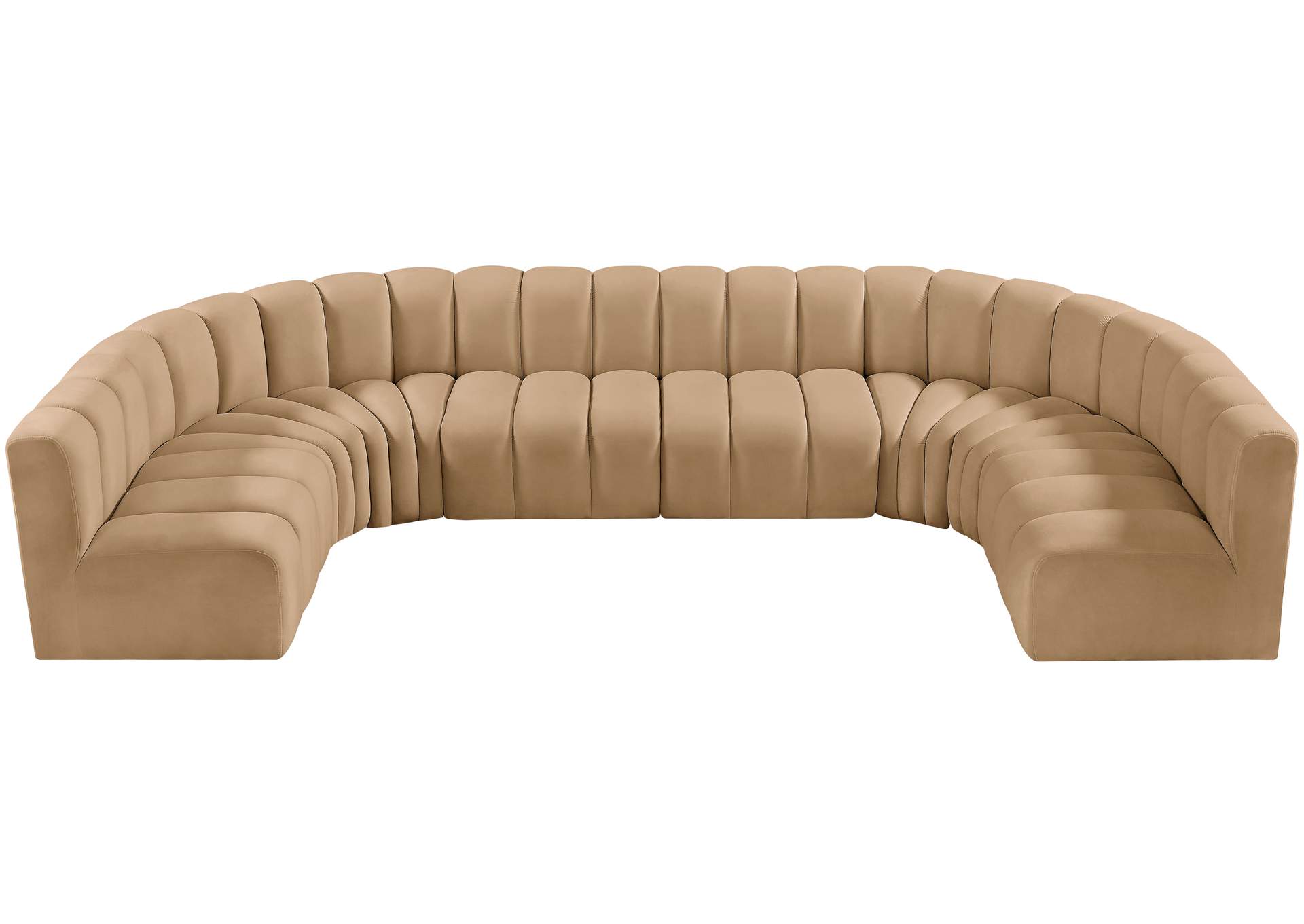 Arc Camel Velvet Modular Sofa image 5