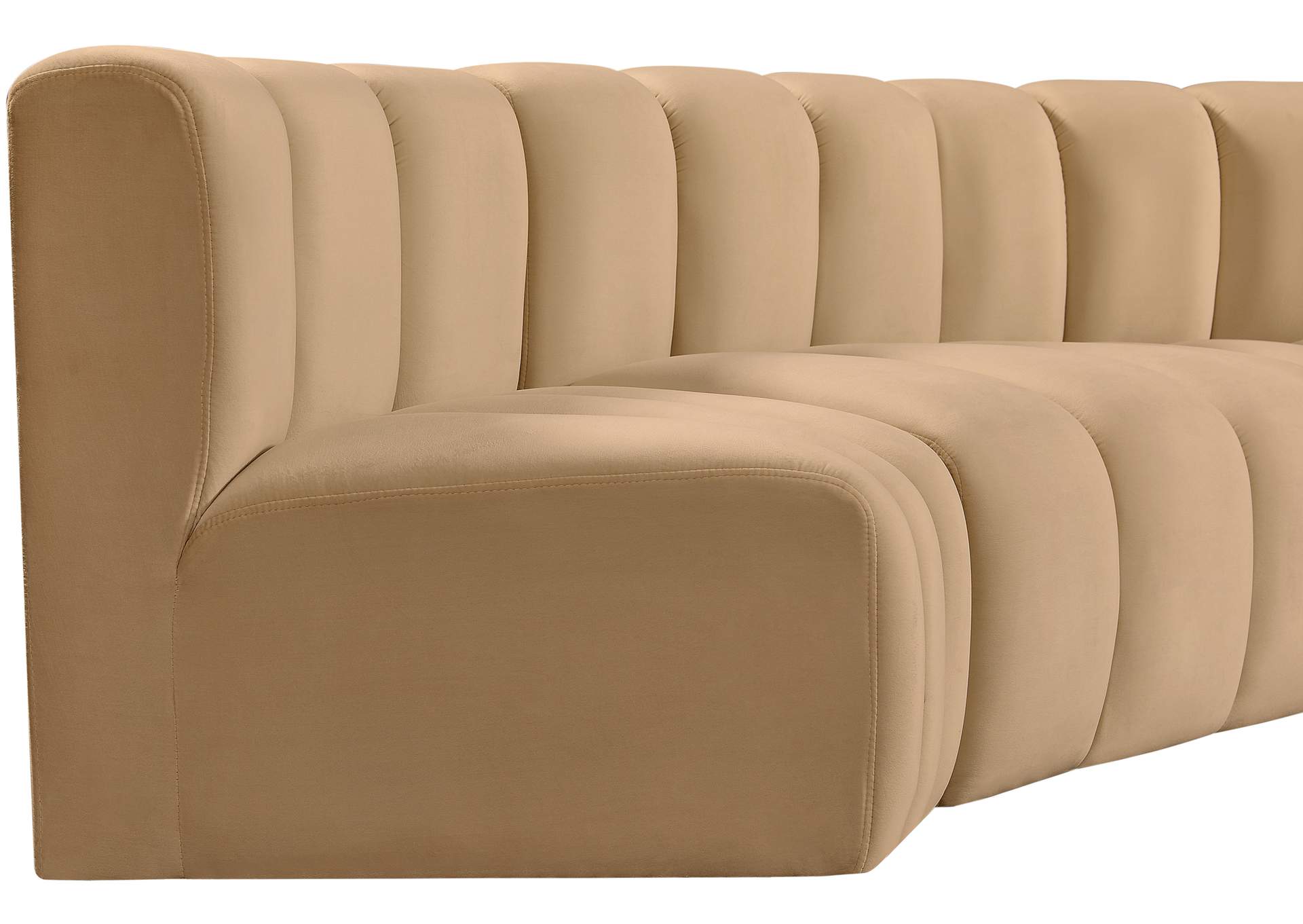 Arc Camel Velvet Modular Sofa