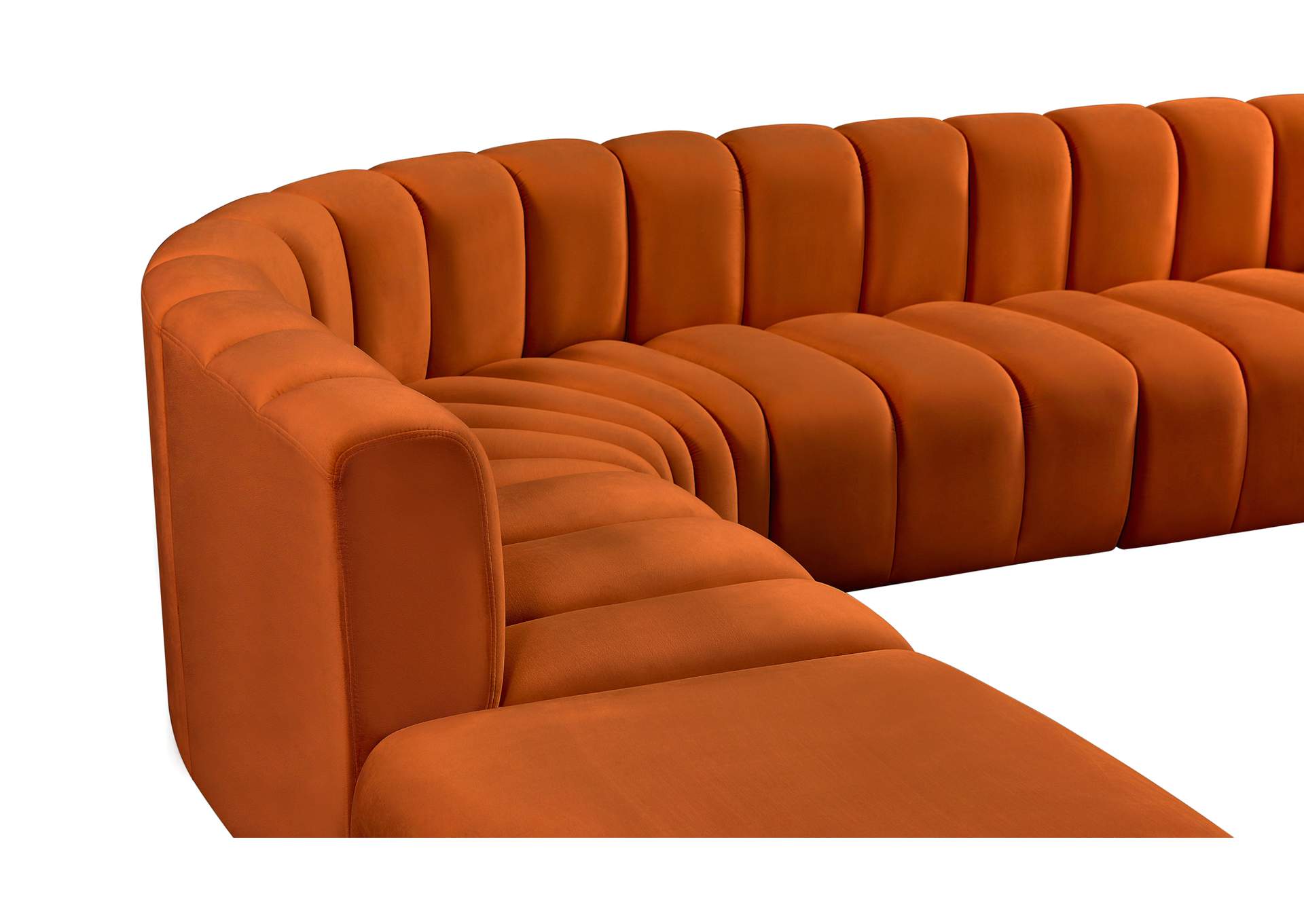Arc Cognac Velvet Modular Sofa