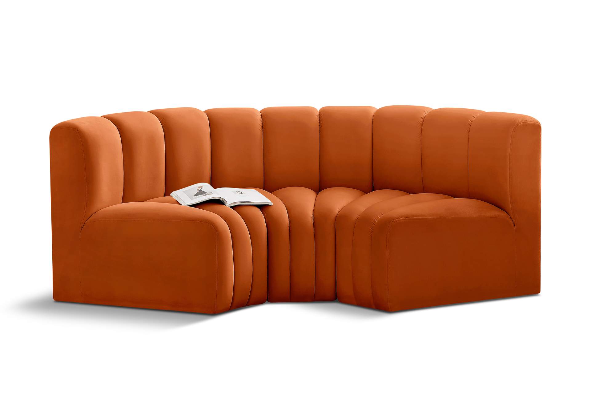 Arc Cognac Velvet Modular Sofa image 1