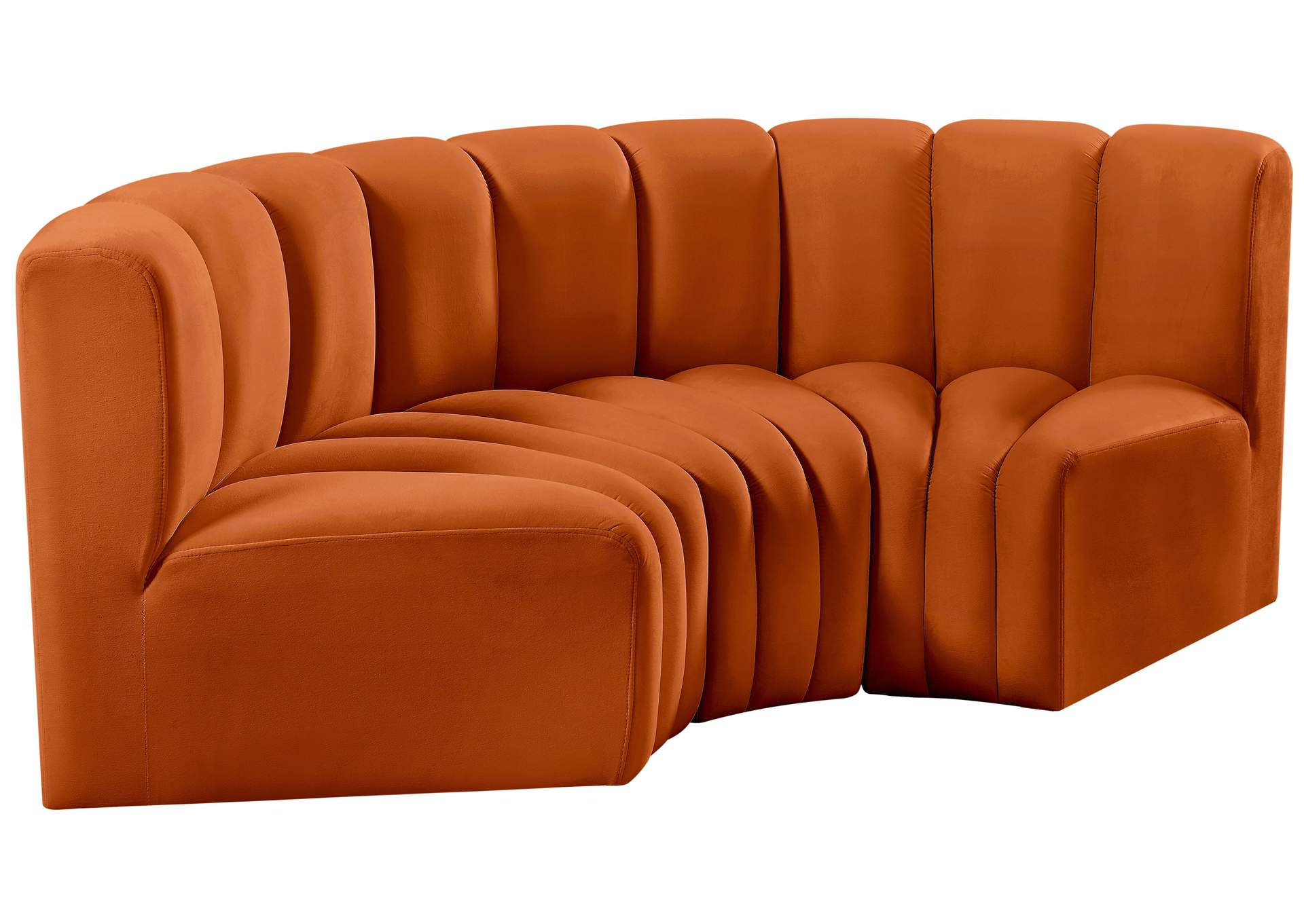 Arc Cognac Velvet Modular Sofa image 6