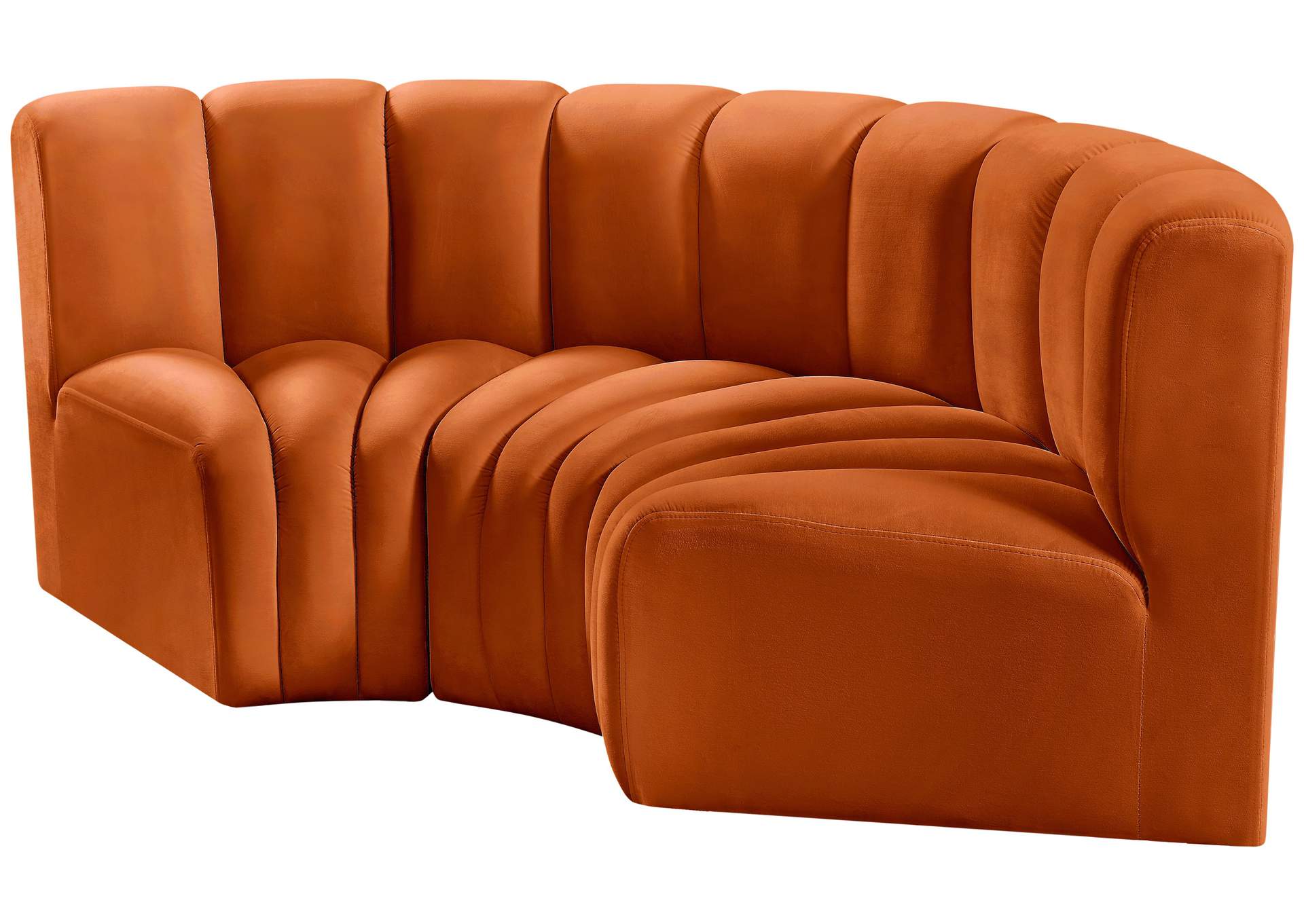 Arc Cognac Velvet Modular Sofa image 7