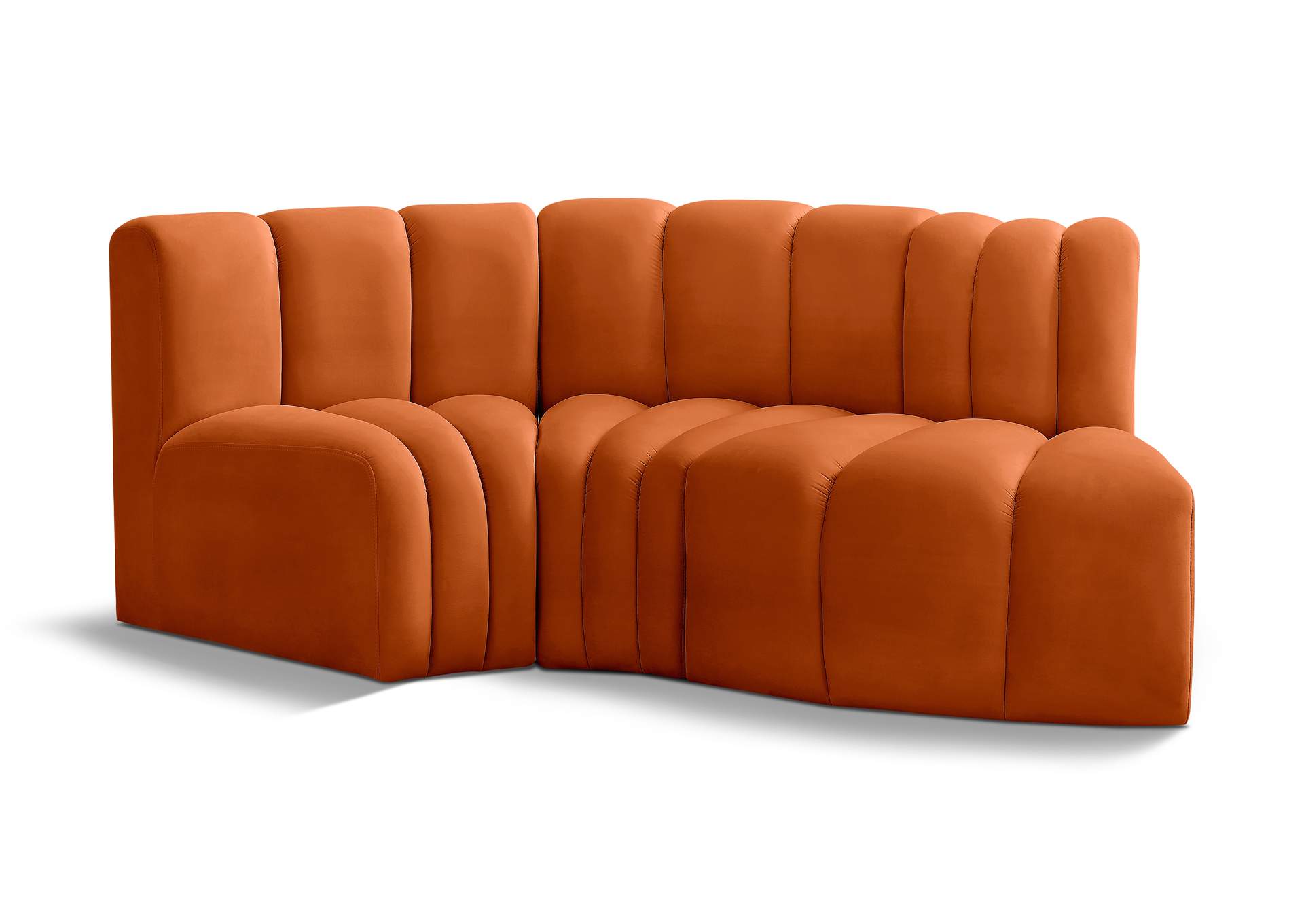 Arc Cognac Velvet Modular Sofa