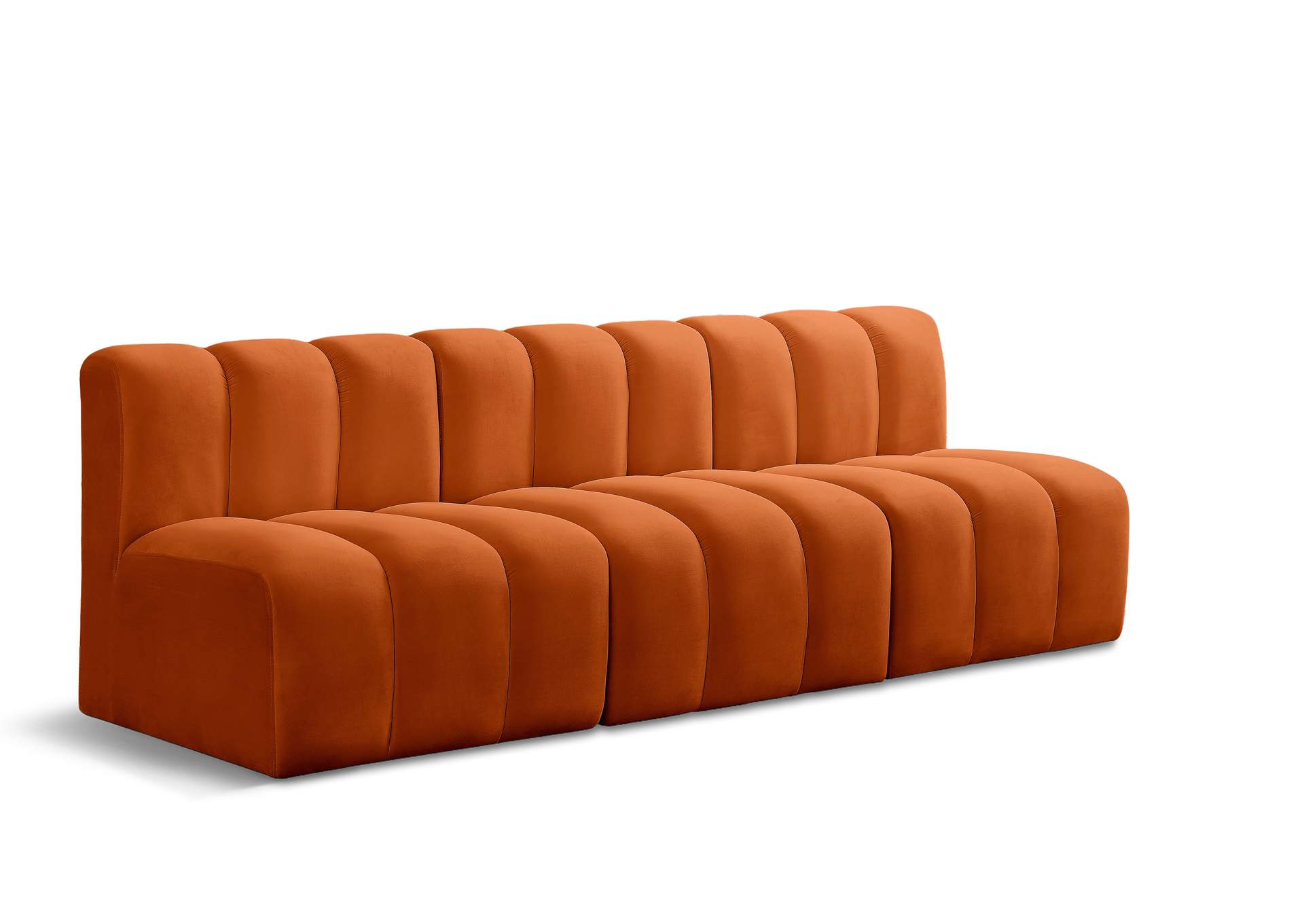 Arc Cognac Velvet Modular Sofa
