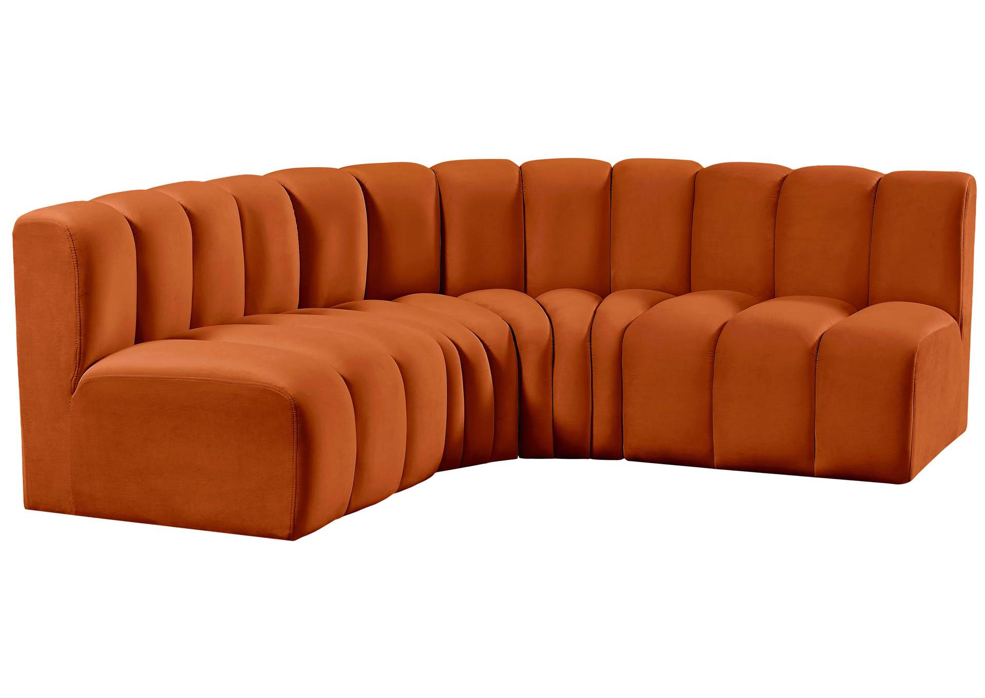 Arc Cognac Velvet Modular Sofa