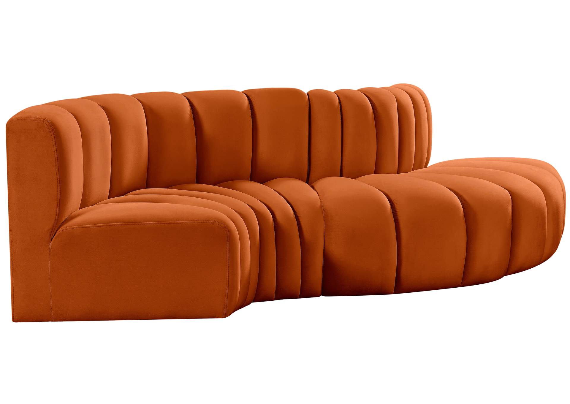 Arc Cognac Velvet Modular Sofa