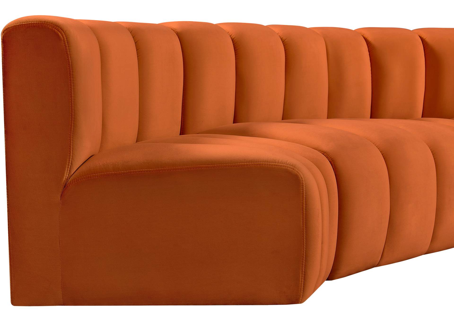 Arc Cognac Velvet Modular Sofa