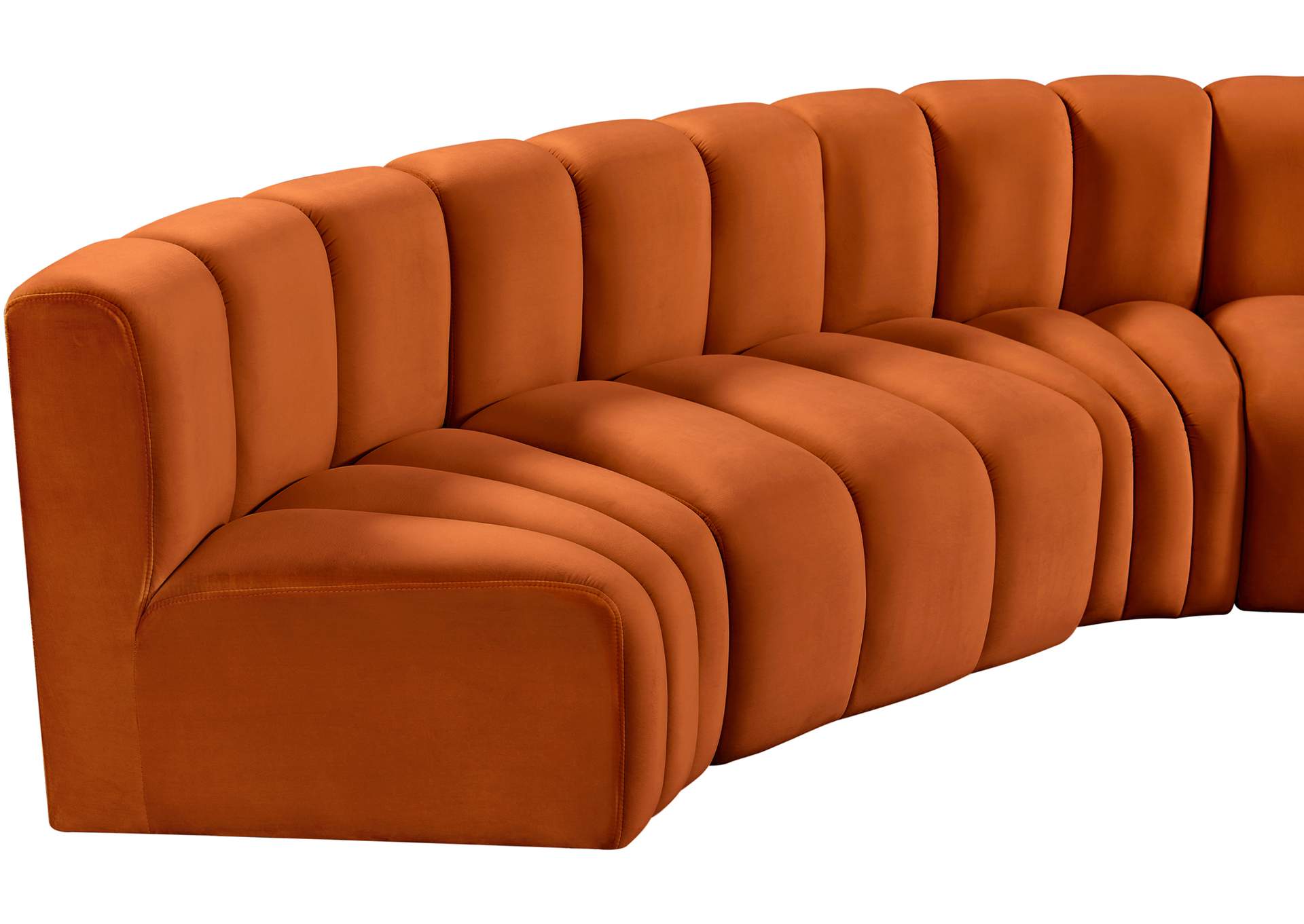 Arc Cognac Velvet Modular Sofa