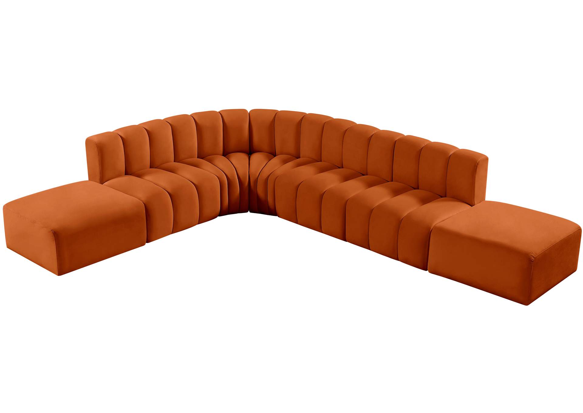 Arc Cognac Velvet Modular Sofa
