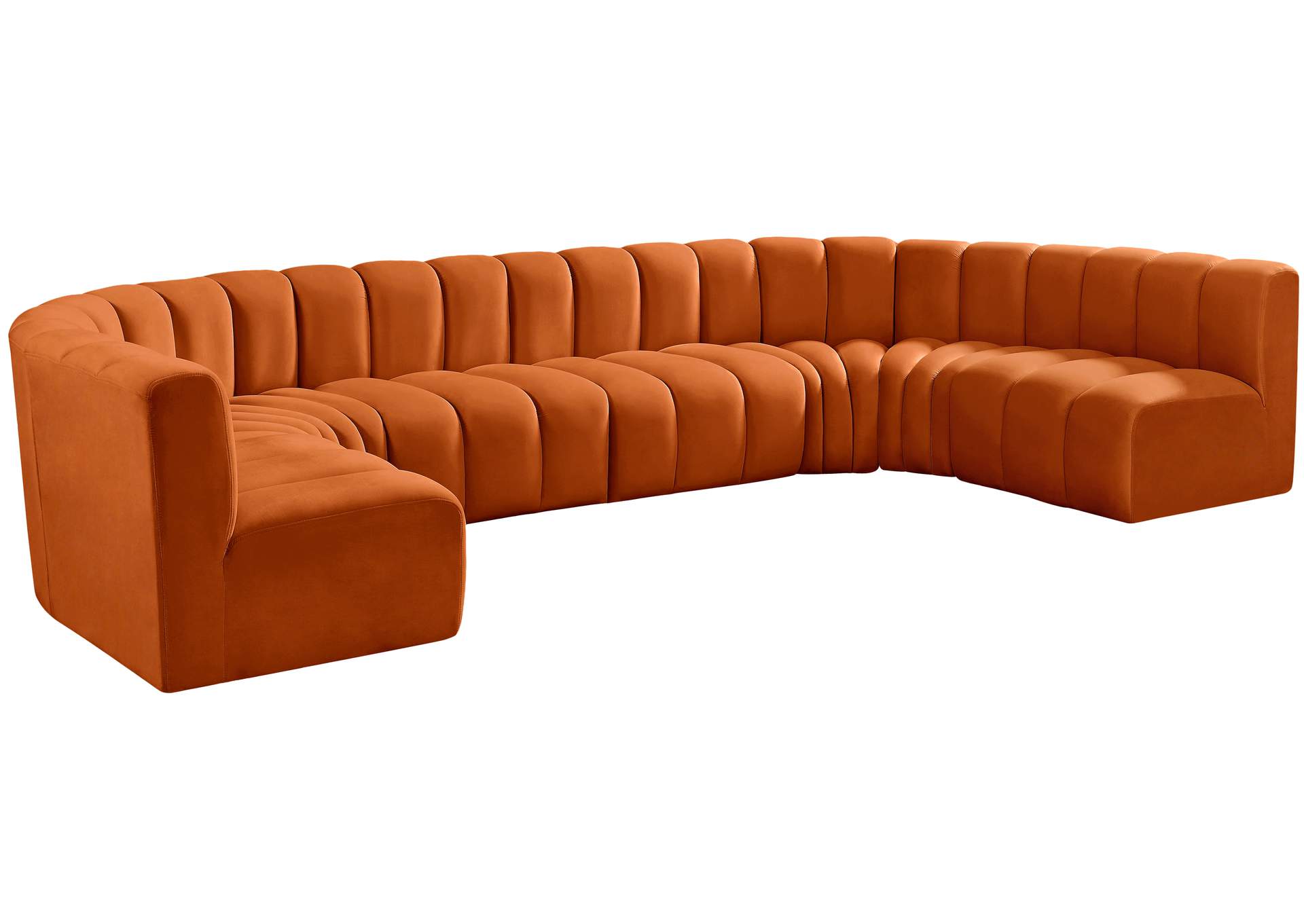 Arc Cognac Velvet Modular Sofa