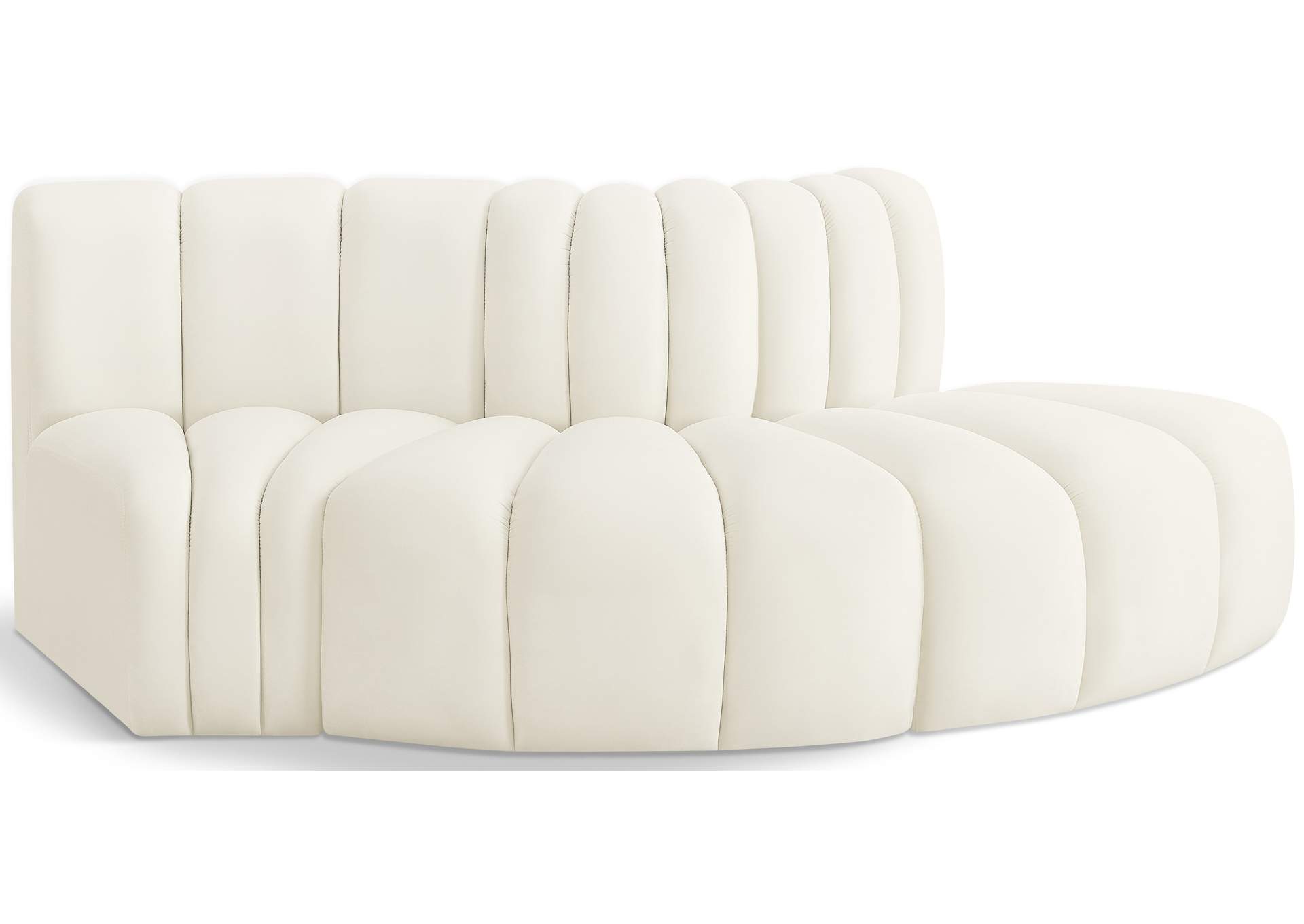 Arc Cream Velvet Modular Sofa