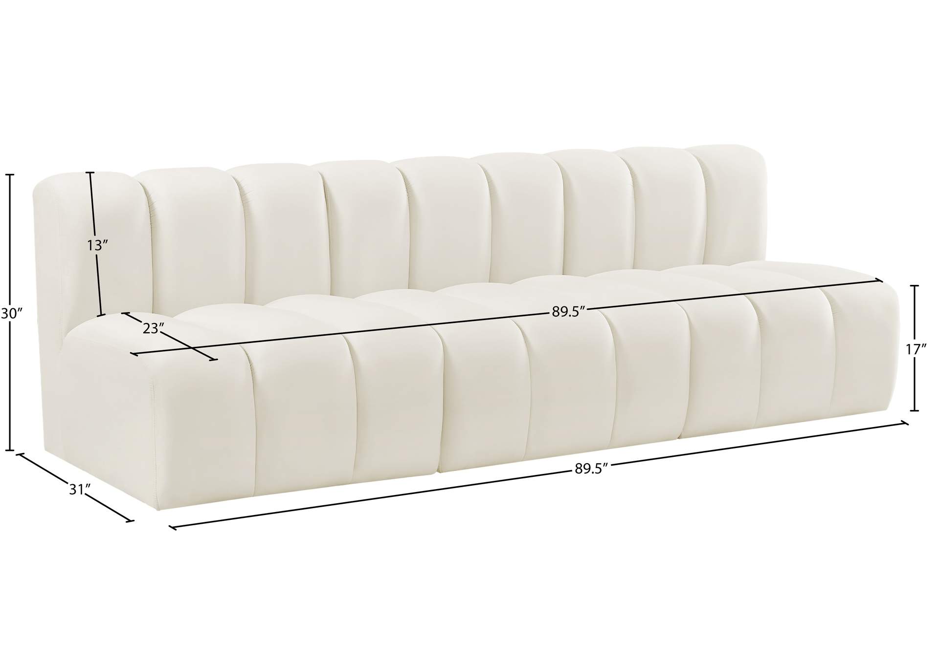 Arc Cream Velvet Modular Sofa