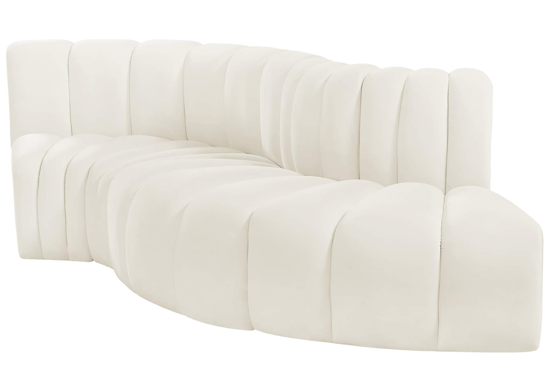 Arc Cream Velvet Modular Sofa