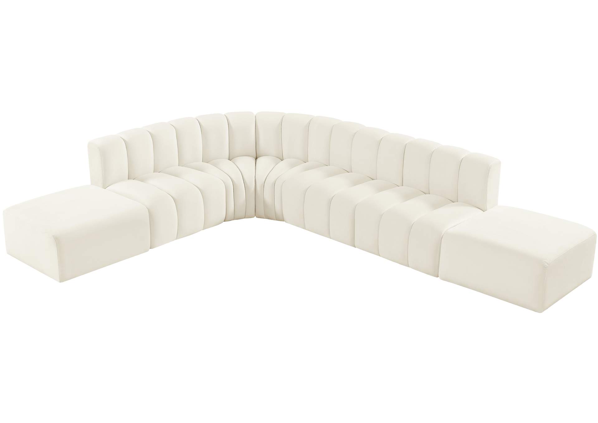 Arc Cream Velvet Modular Sofa