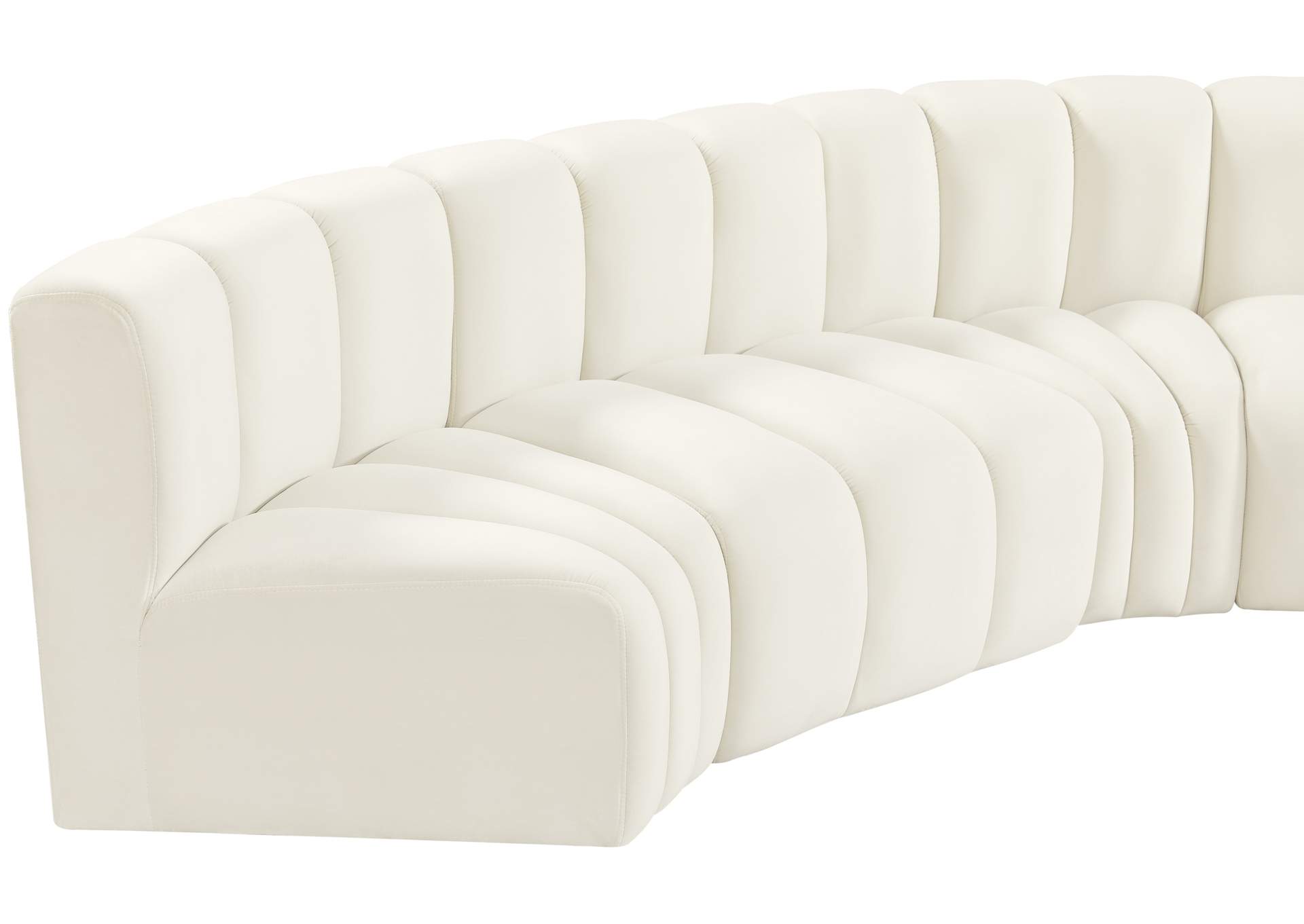 Arc Cream Velvet Modular Sofa