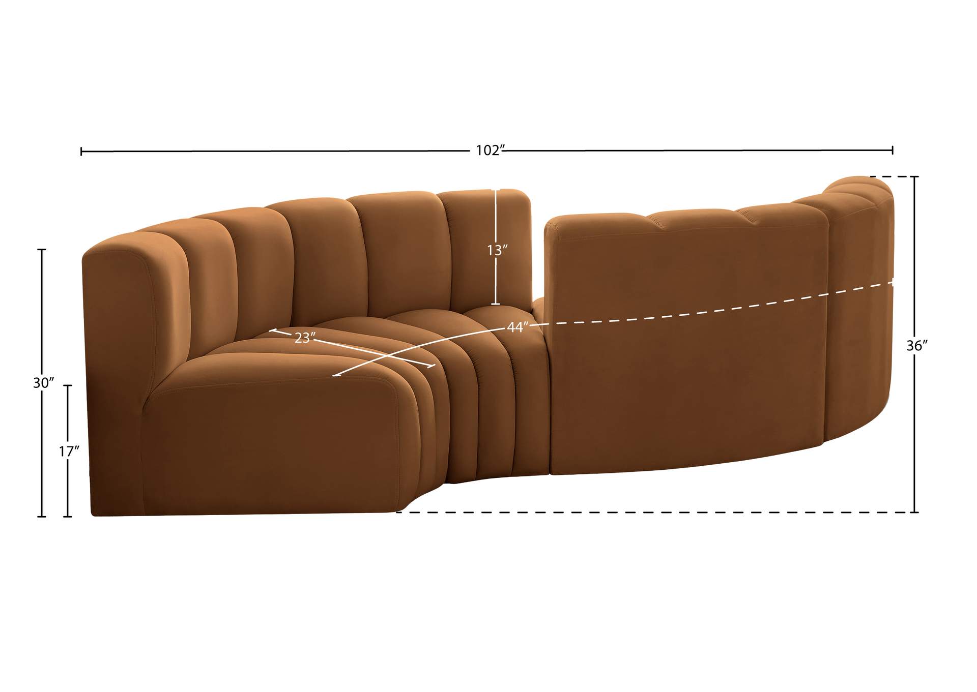 Arc Saddle Velvet Modular Sofa