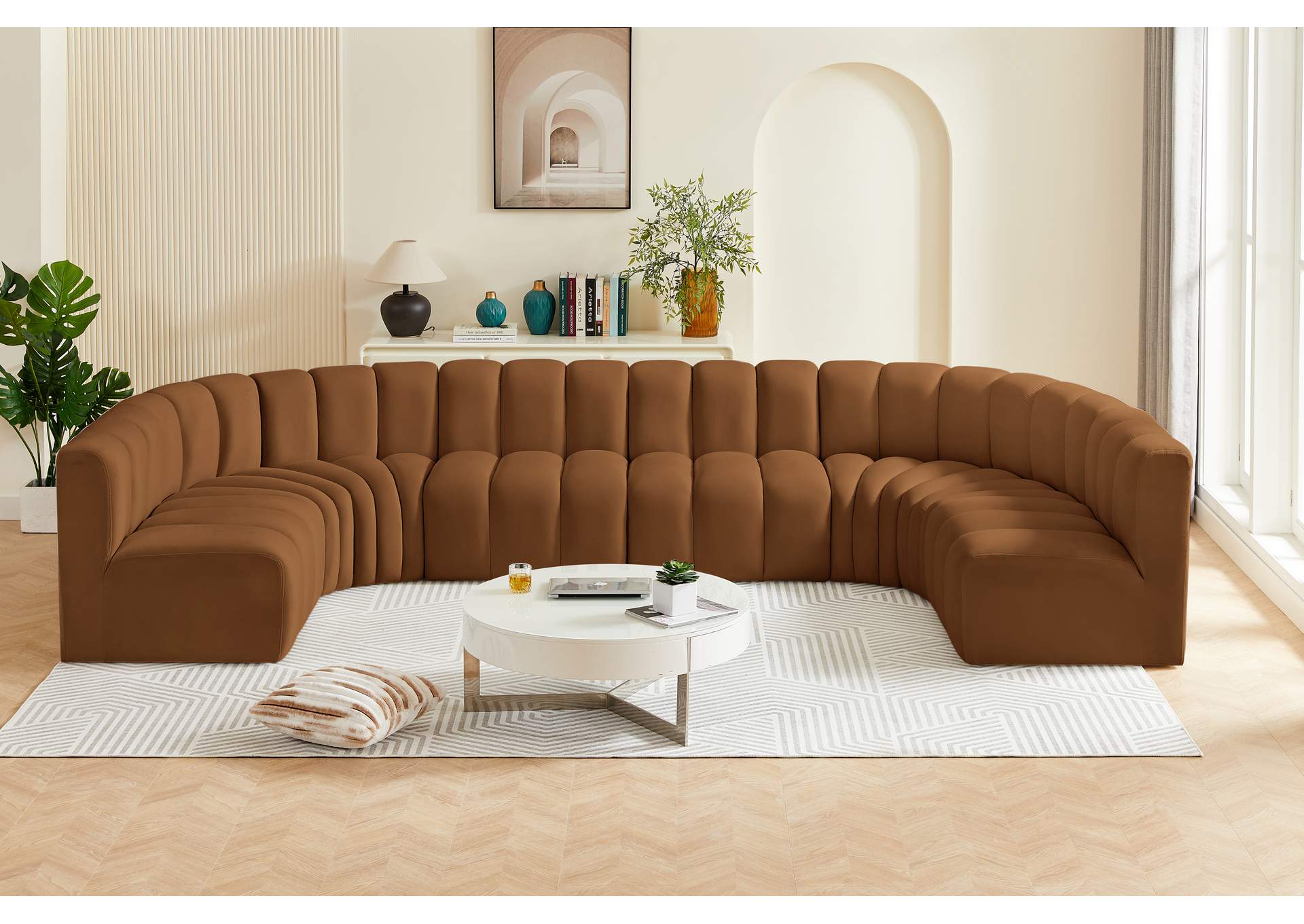 Arc Saddle Velvet Modular Sofa
