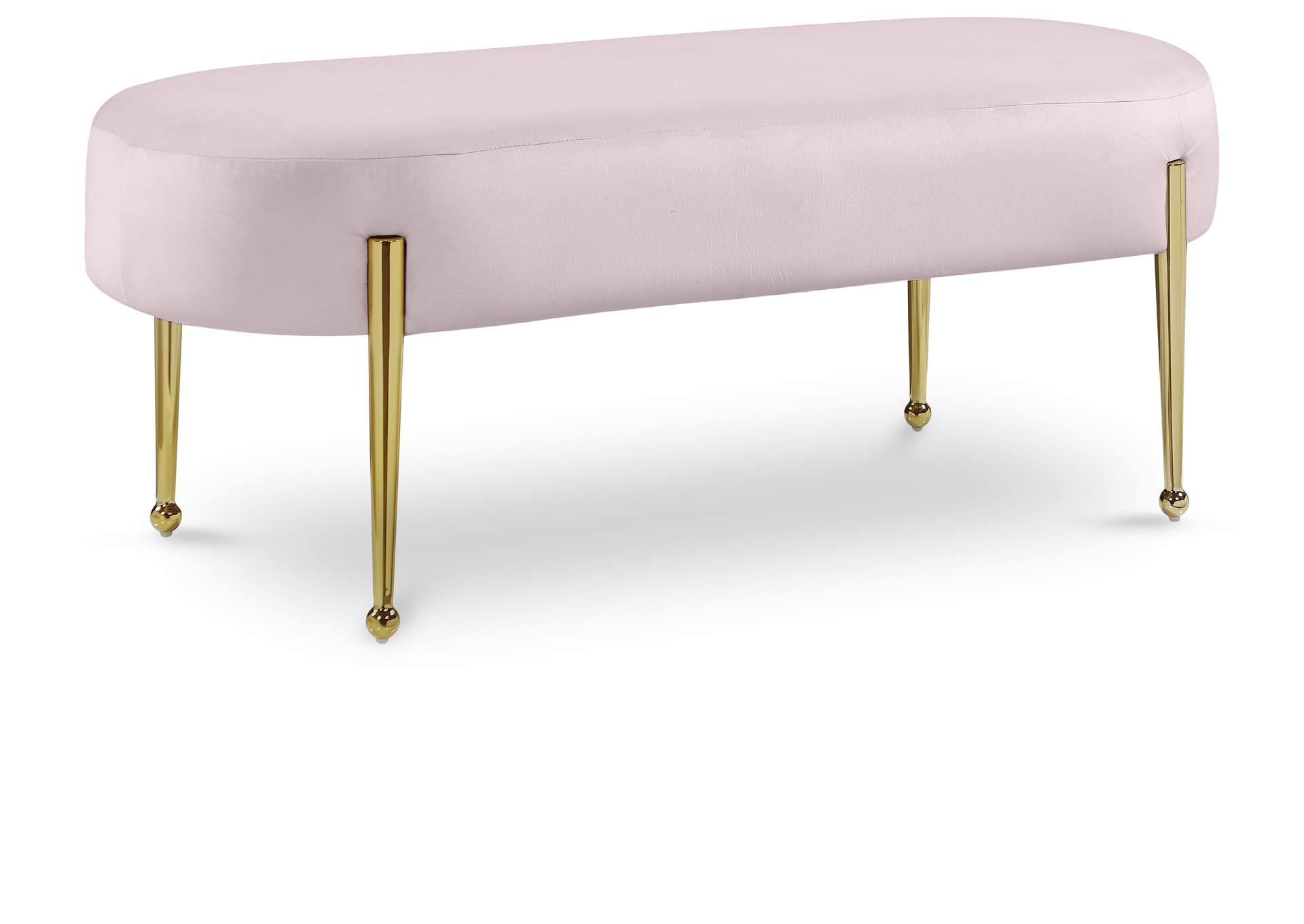 Gia Pink Velvet Bench
