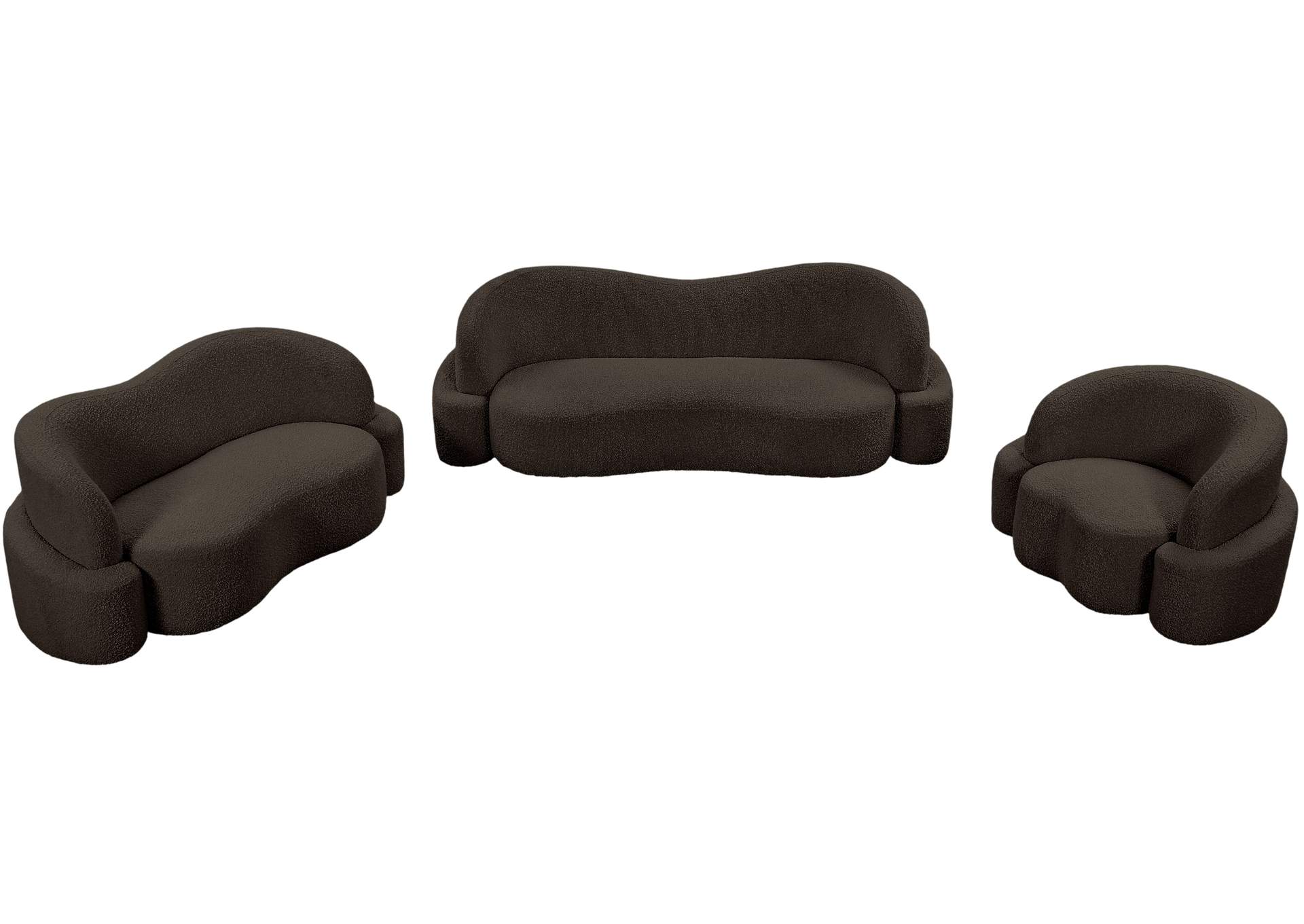Principessa Brown Boucle Fabric Sofa