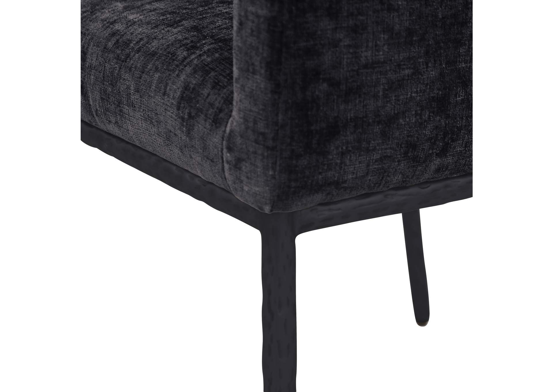 Reeves Black Chenille Fabric Dining Chair