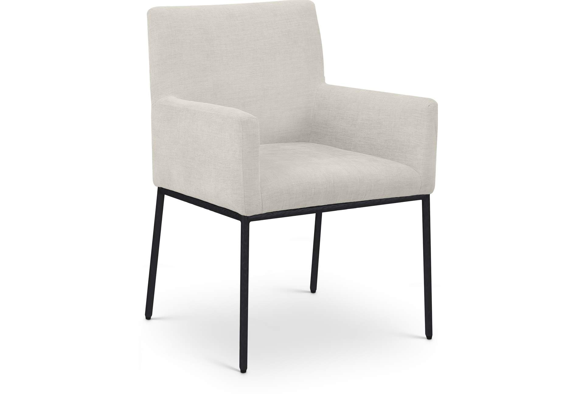 Reeves Cream Chenille Fabric Dining Chair image 1