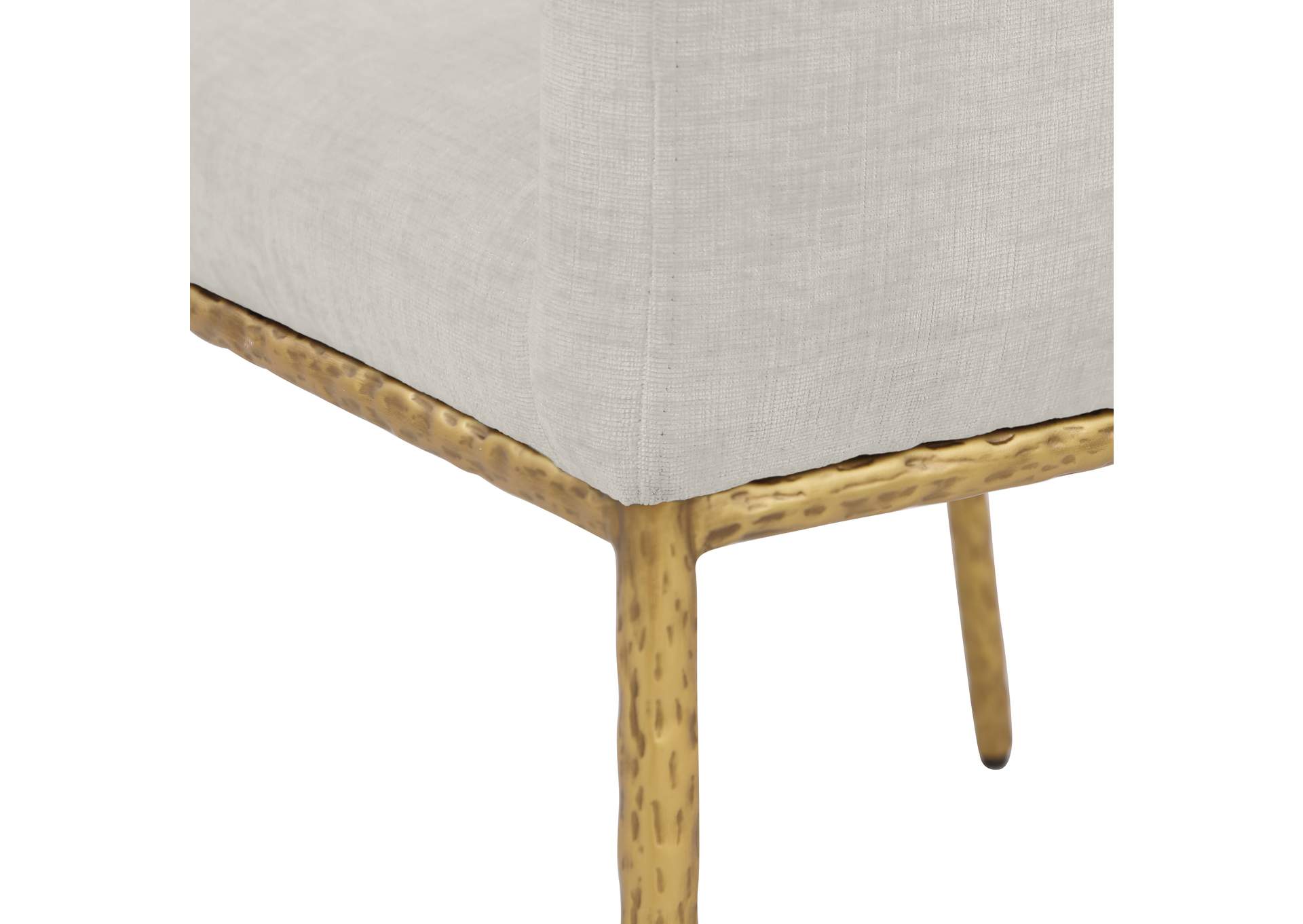 Reeves Cream Chenille Fabric Dining Chair