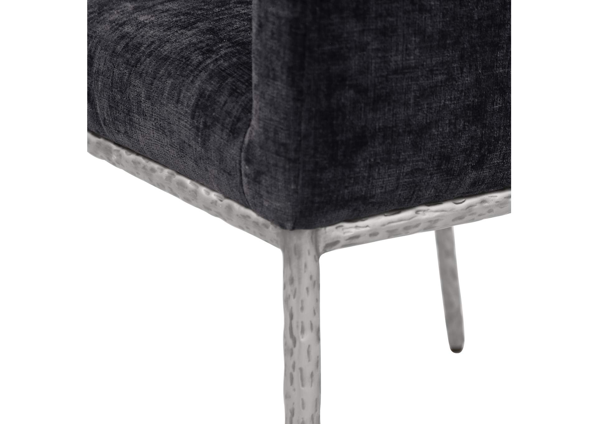 Reeves Black Chenille Fabric Dining Chair