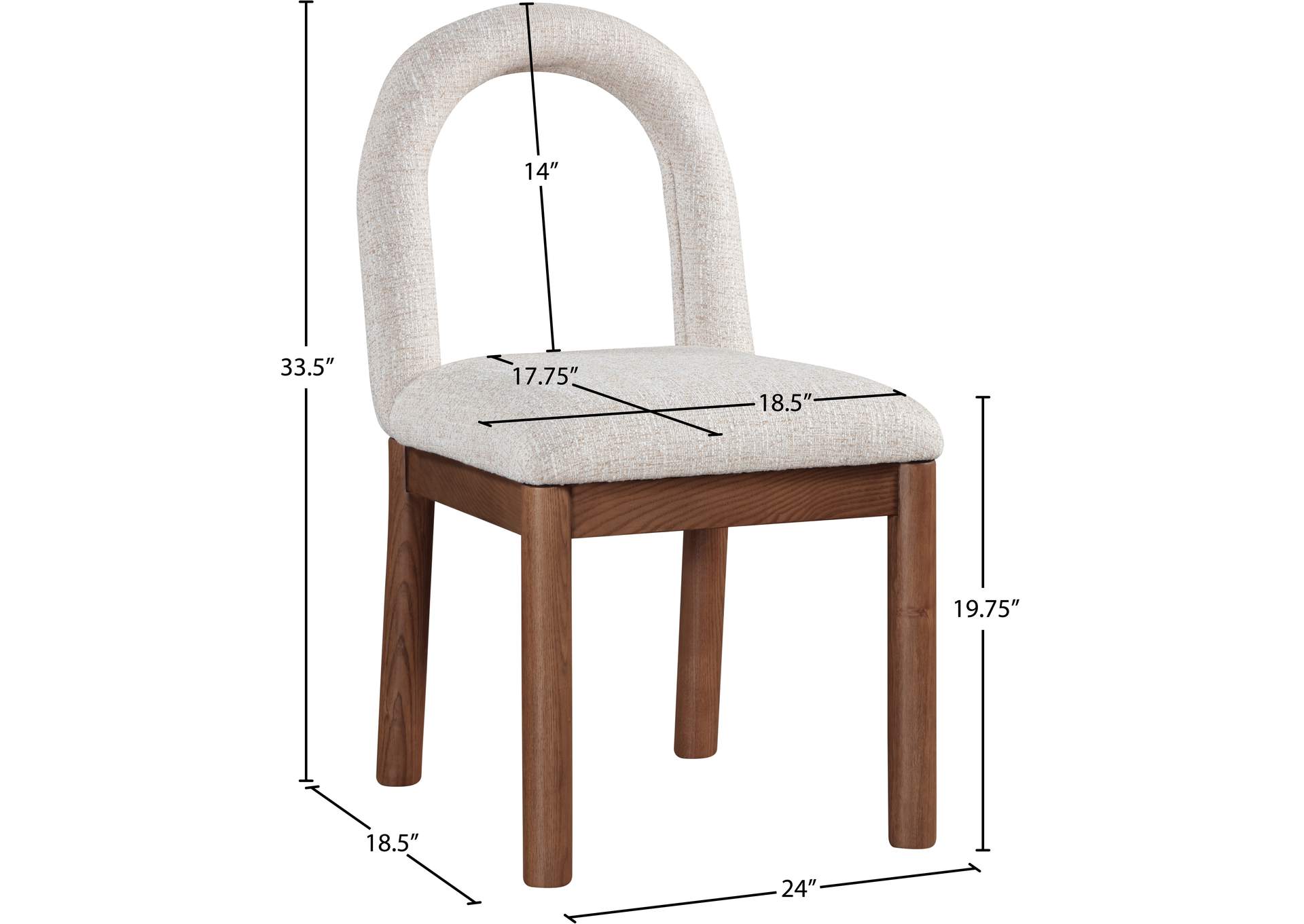 Conrad Beige Linen Textured Fabric Dining Chair image 9
