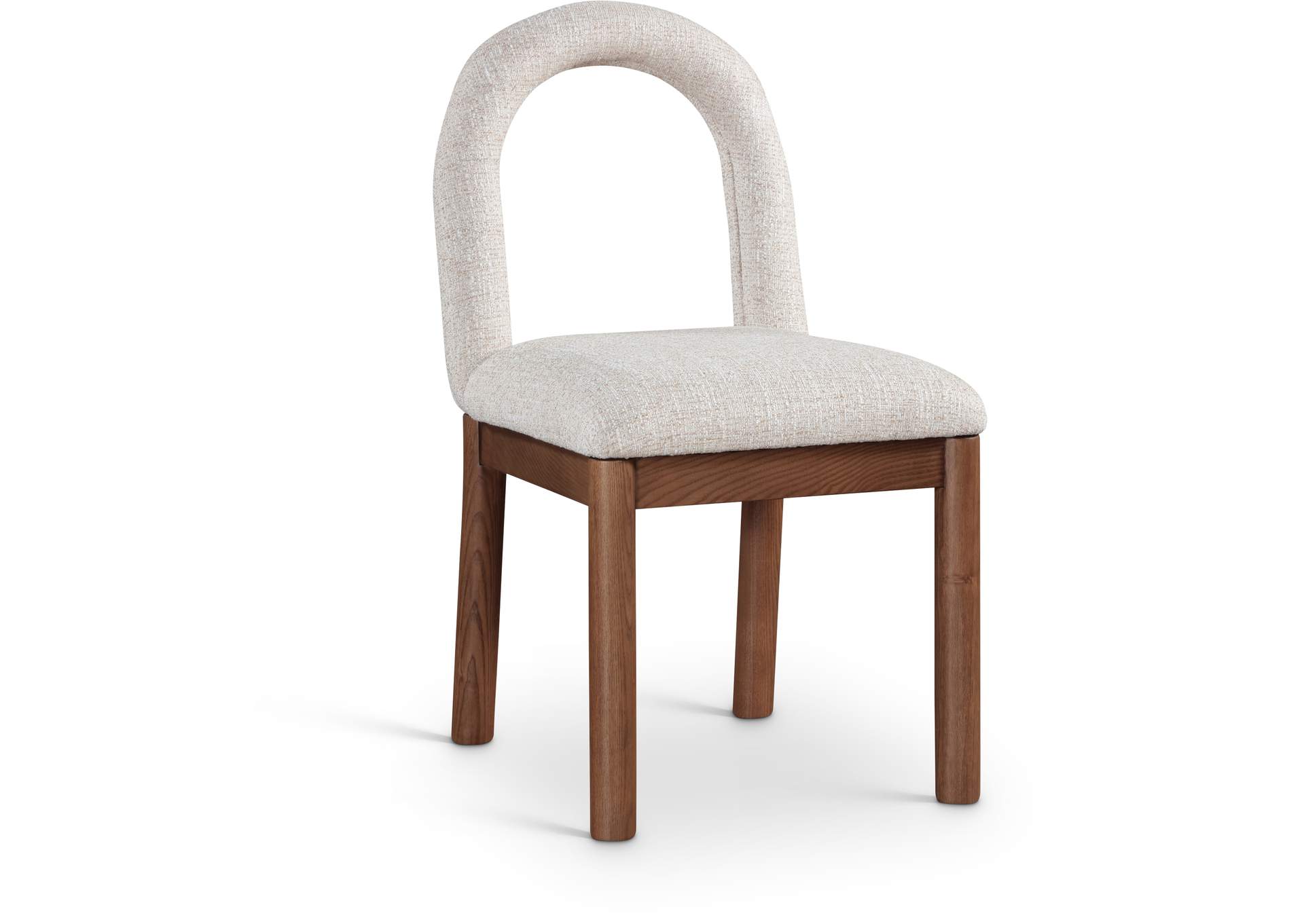 Conrad Beige Linen Textured Fabric Dining Chair image 1