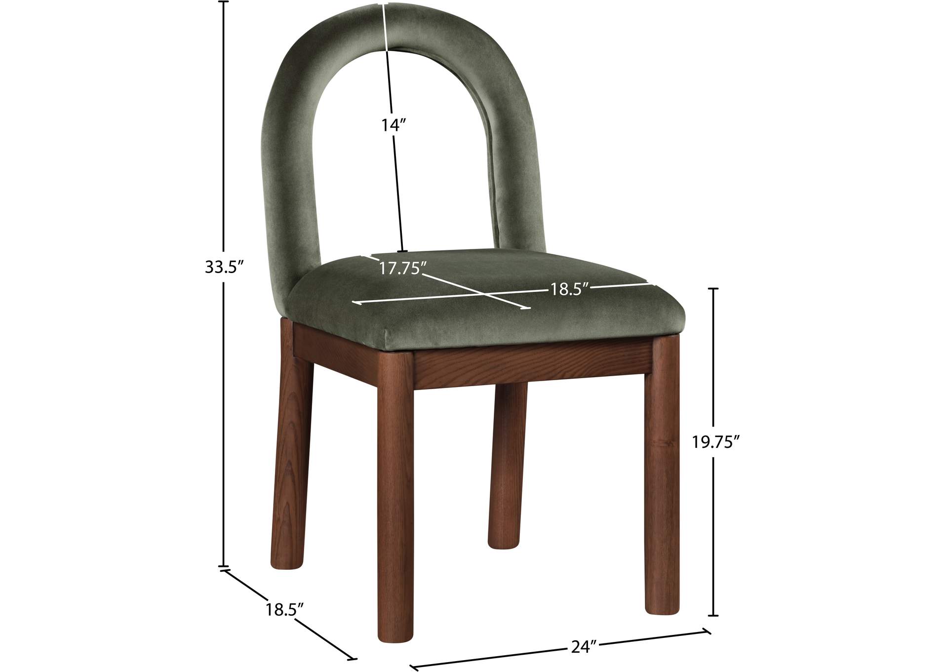 Conrad Green Velvet Dining Chair