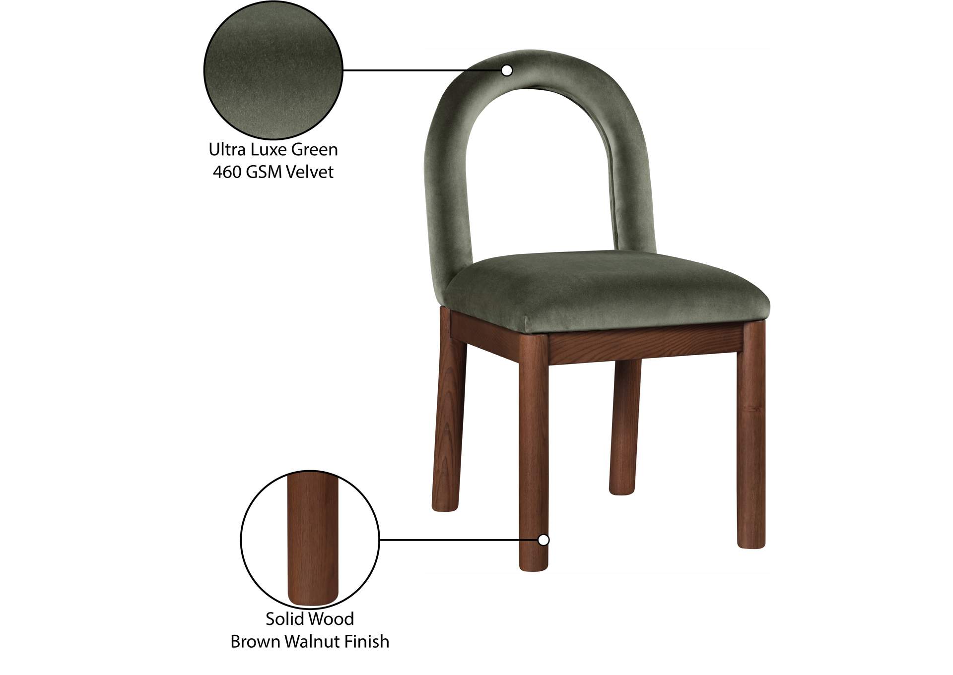 Conrad Green Velvet Dining Chair