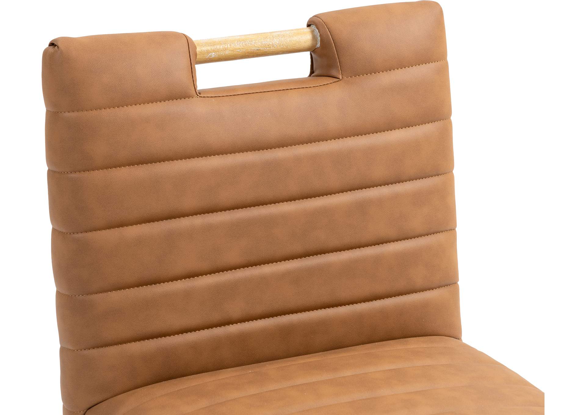 Aimee Cognac Vegan Leather Dining Side Chair