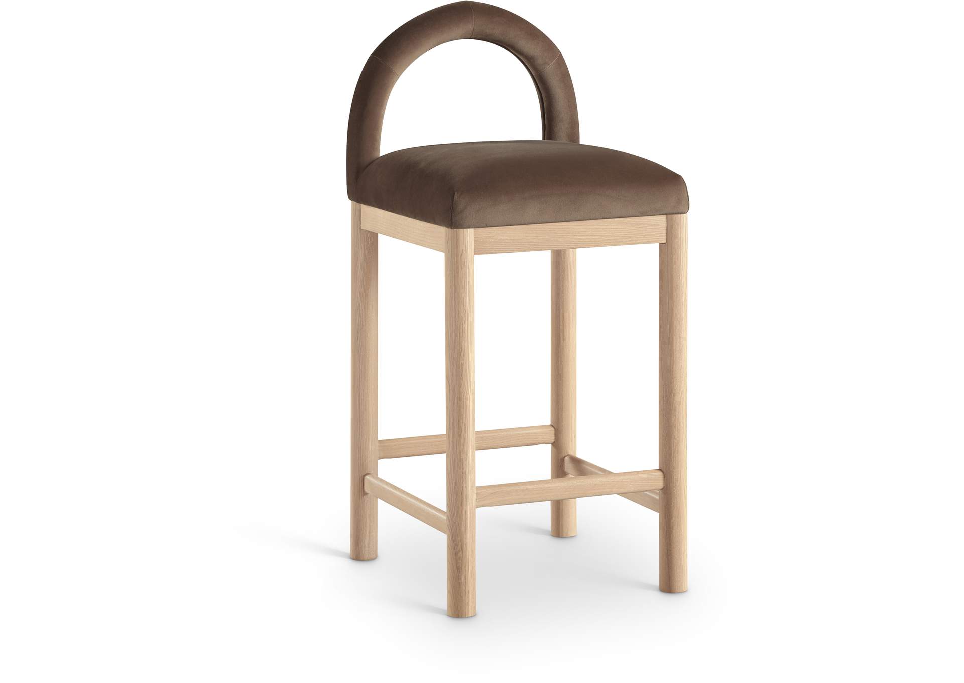 Conrad Brown Velvet Counter Stool