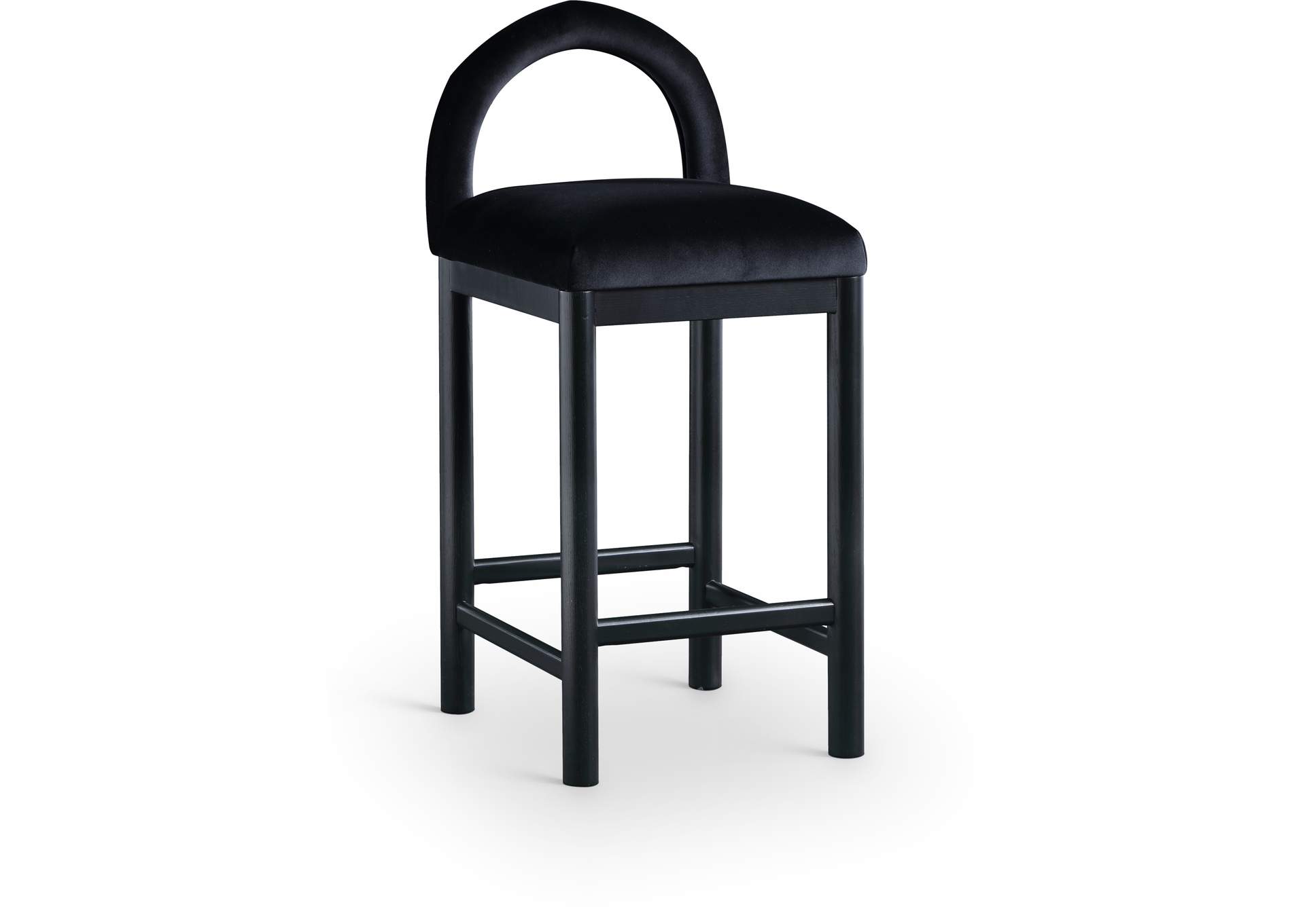 Conrad Black Velvet Counter Stool