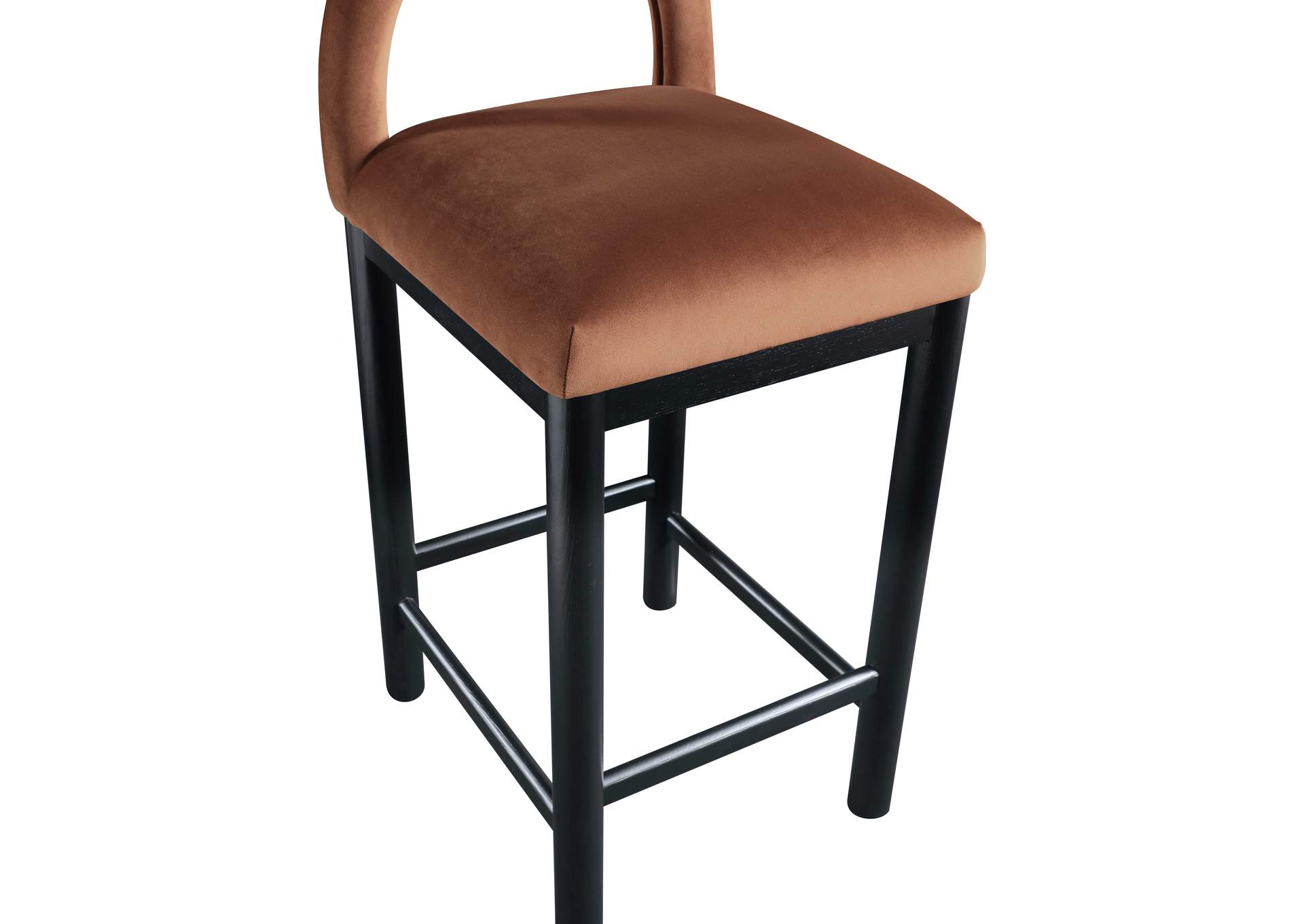 Conrad Cognac Velvet Counter Stool