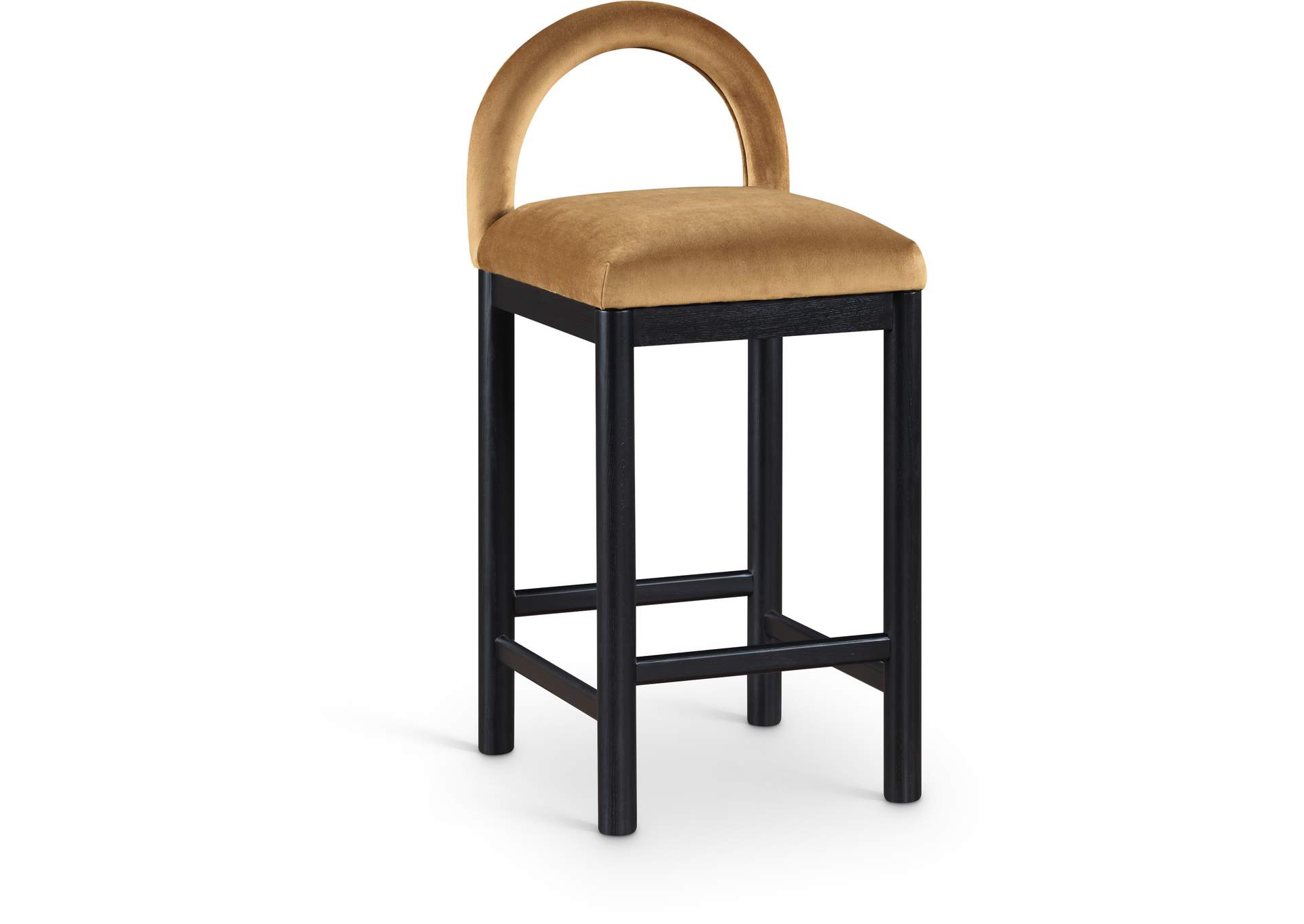 Conrad Saddle Velvet Counter Stool image 1