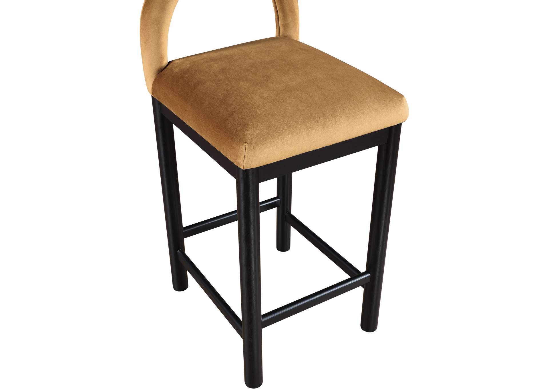 Conrad Saddle Velvet Counter Stool image 8