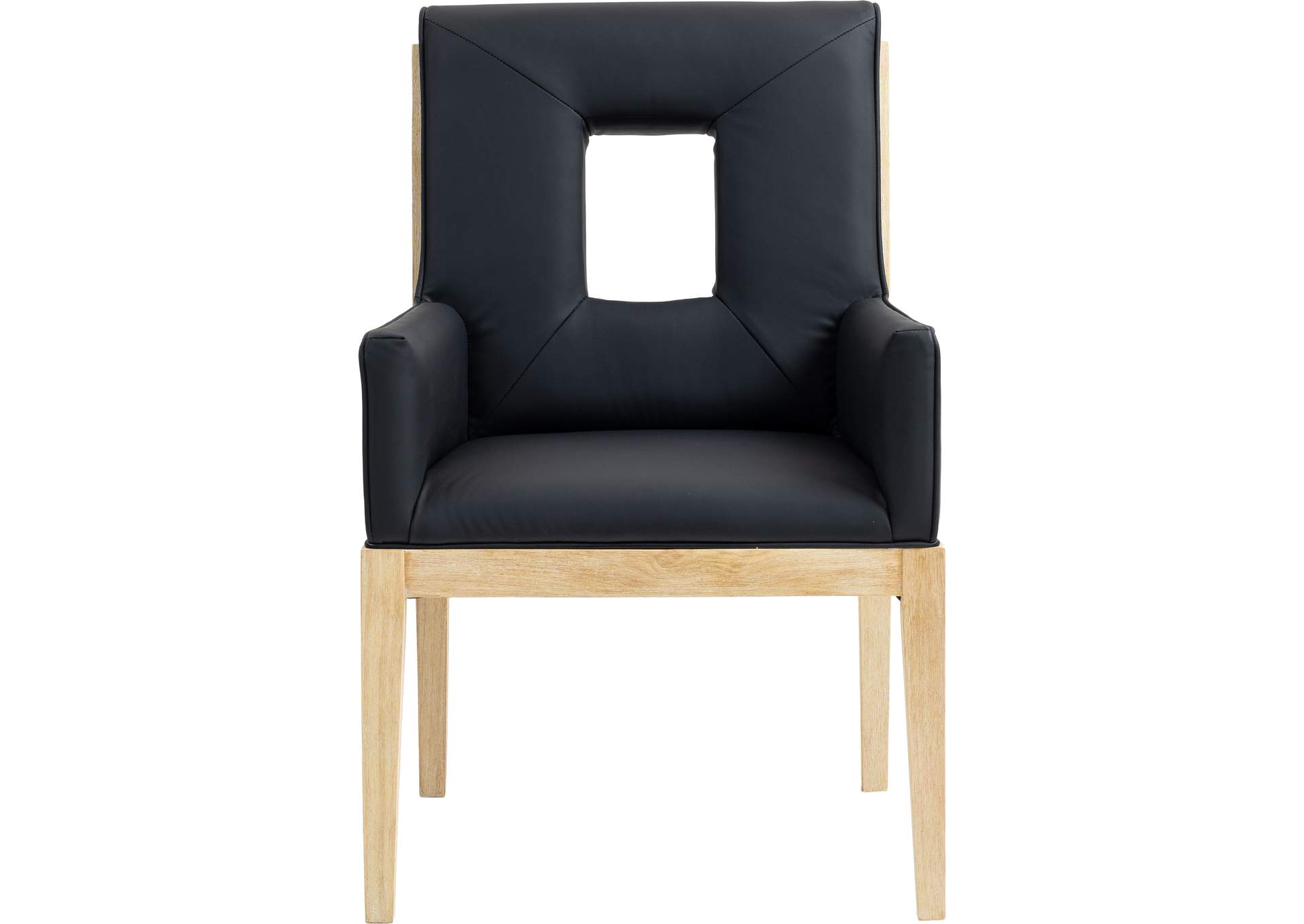 Gwendolyn Black Vegan Leather Dining Arm Chair