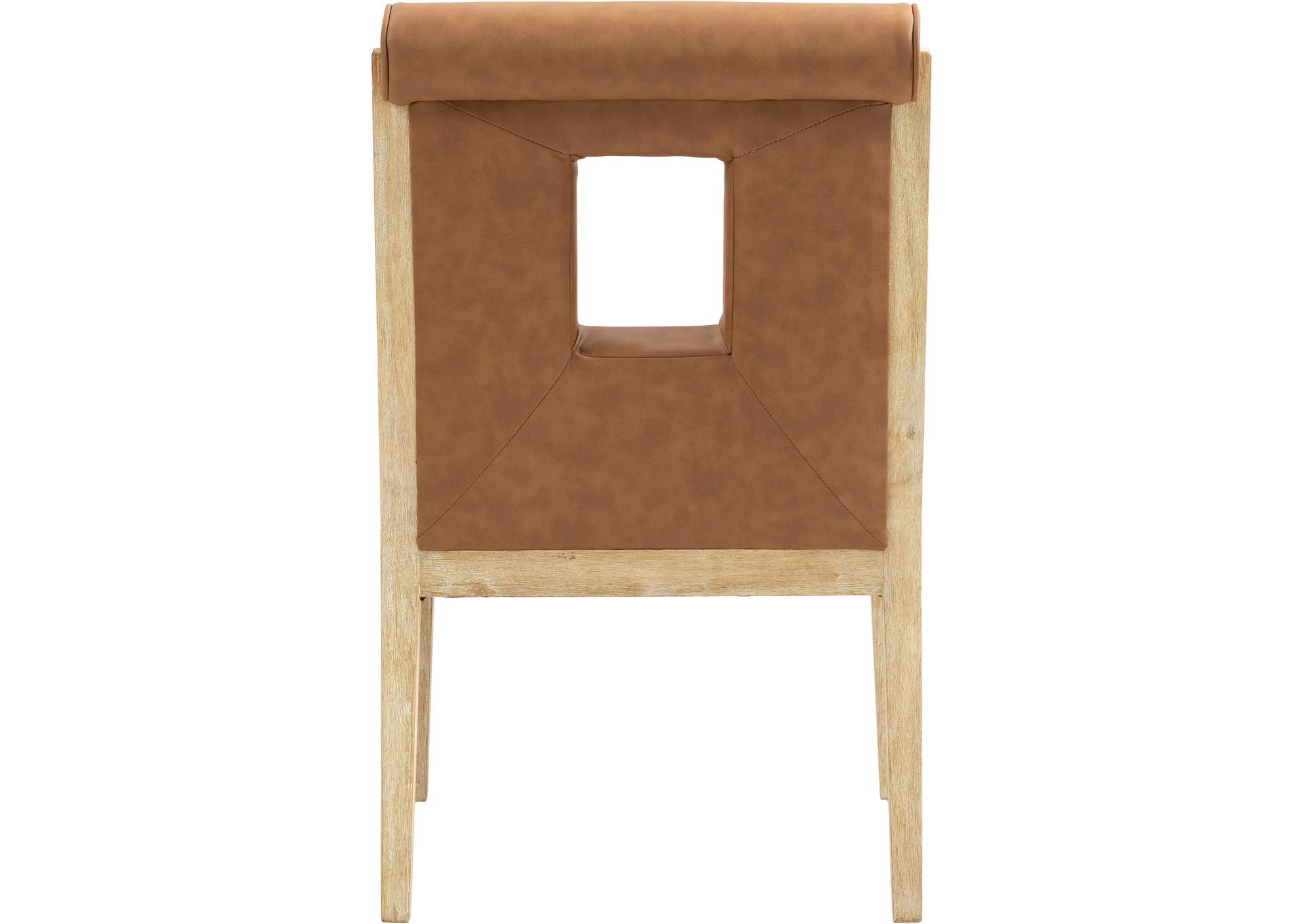 Gwendolyn Cognac Vegan Leather Dining Arm Chair image 6