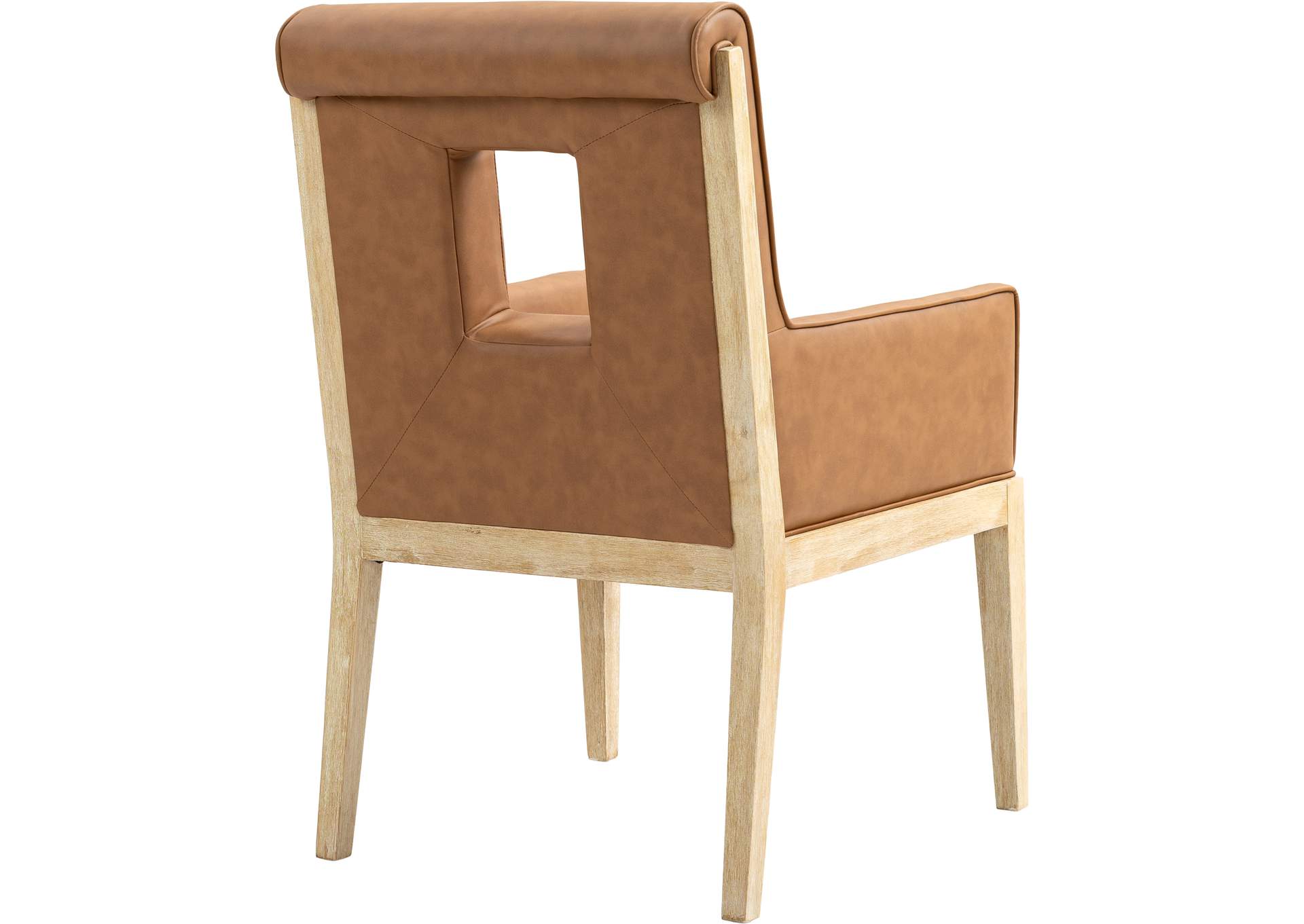 Gwendolyn Cognac Vegan Leather Dining Arm Chair image 7
