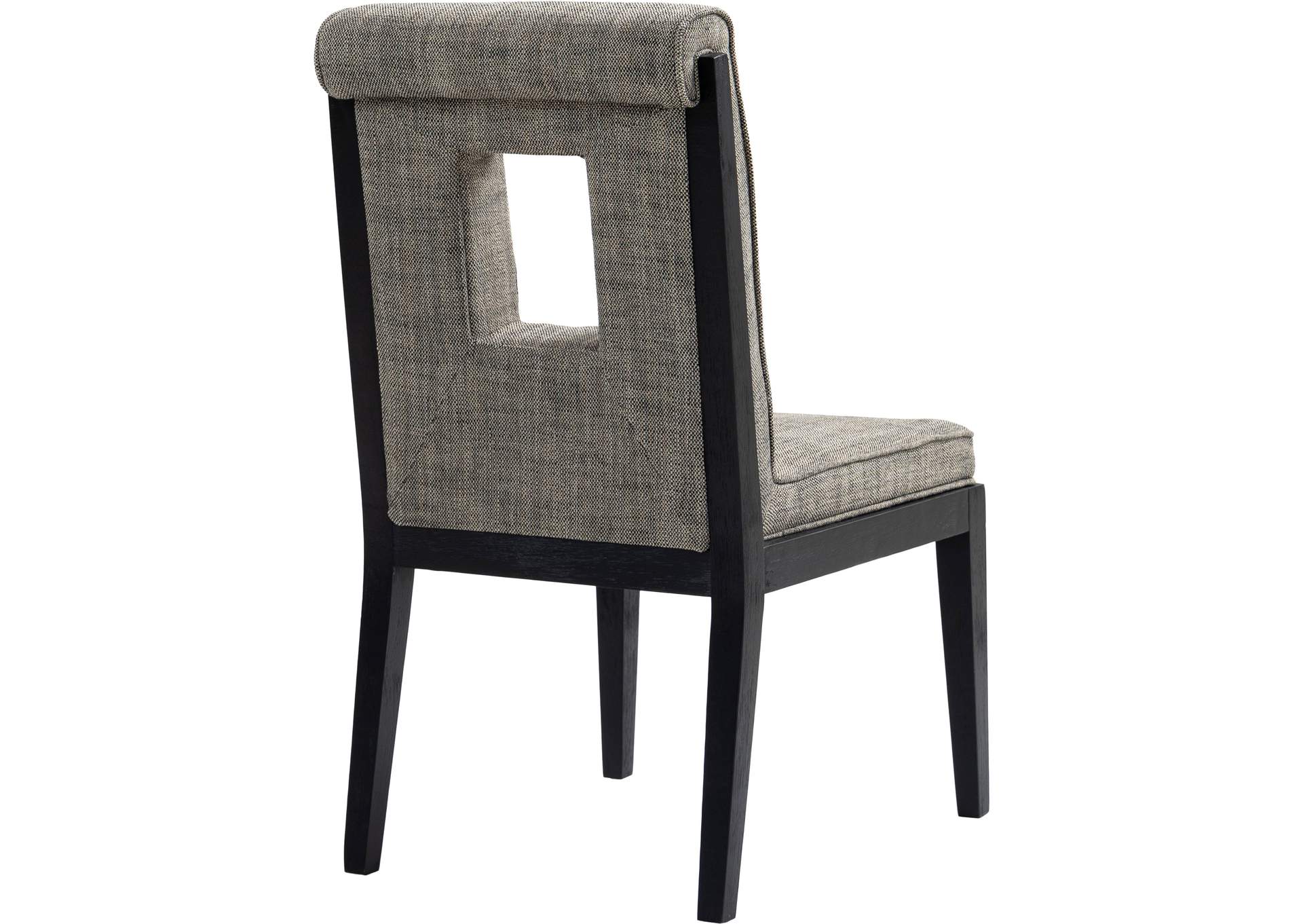 Gwendolyn Grey Linen Textured Fabric Dining Side Chair