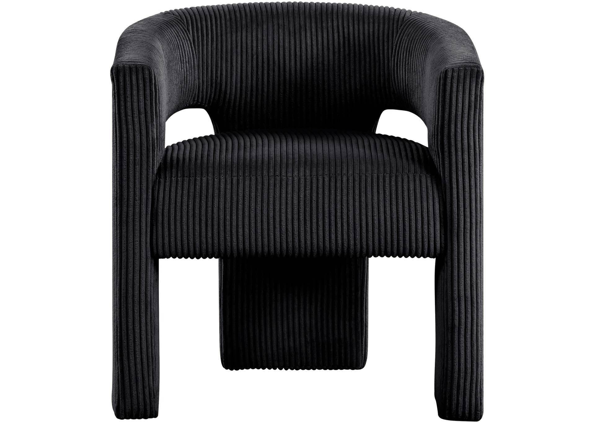 Riz Black Corduroy Fabric Accent - Dining Chair