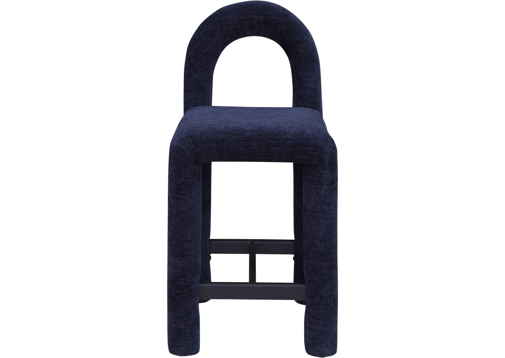 Amari Navy Chenille Fabric Stool image 4